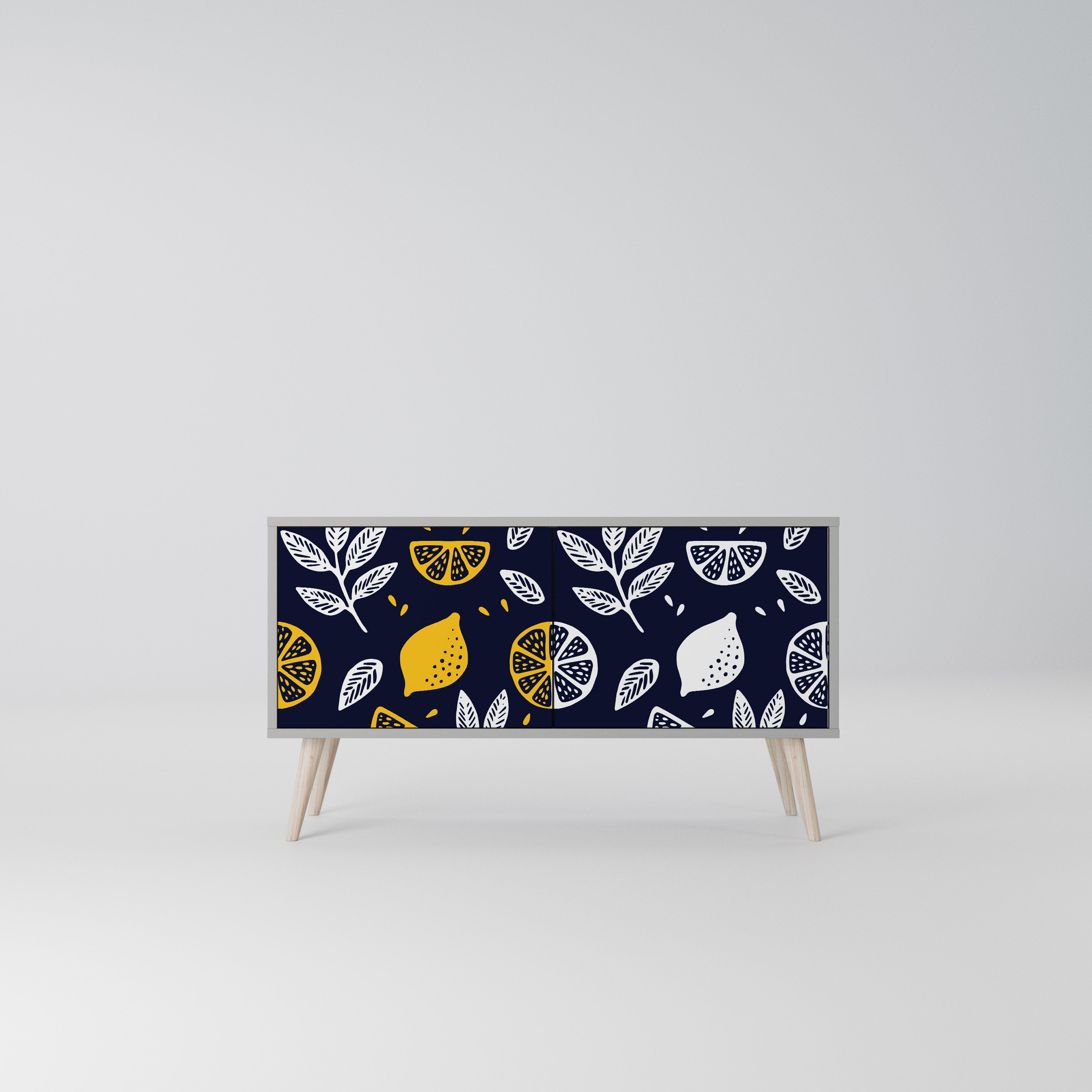 CITRUS BLACK AND WHITE Kompaktowa szafka RTV 2-drzwiowa