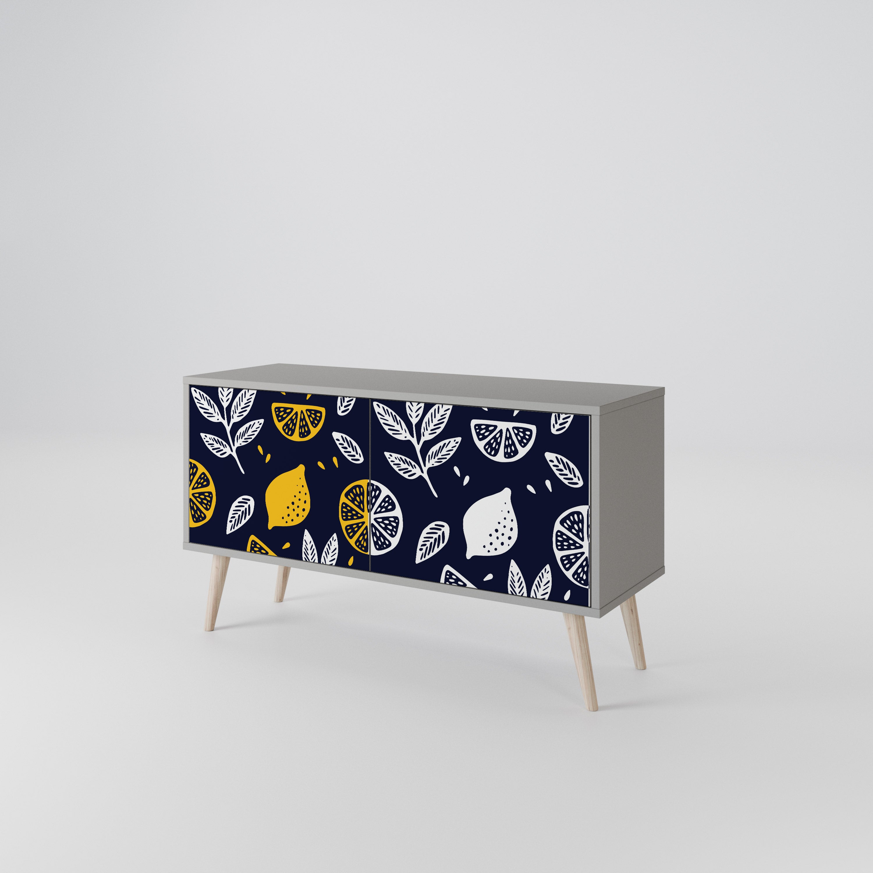 CITRUS BLACK AND WHITE Kompaktowa szafka RTV 2-drzwiowa