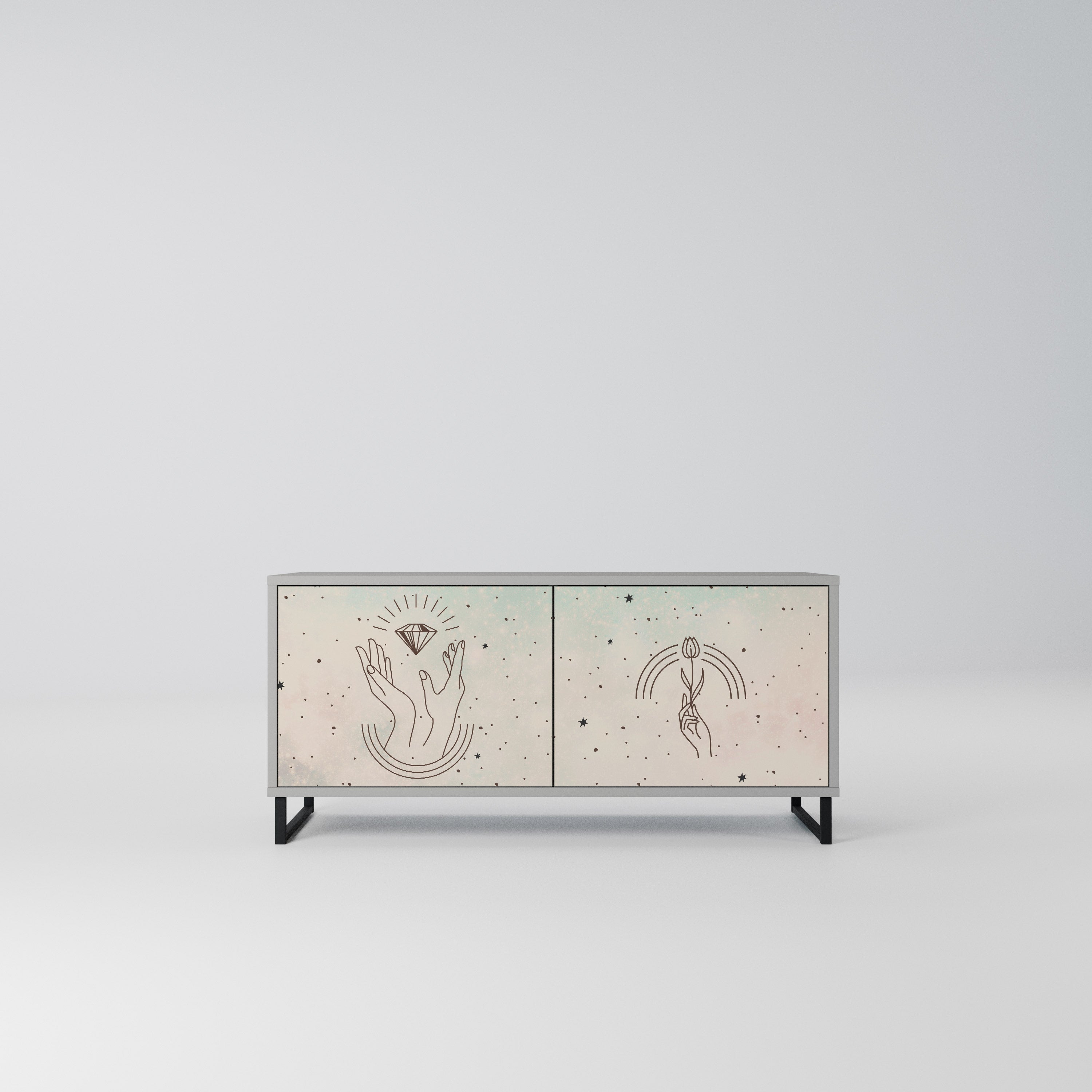 DELICATE BEAUTY Kompaktowa szafka RTV 2-drzwiowa