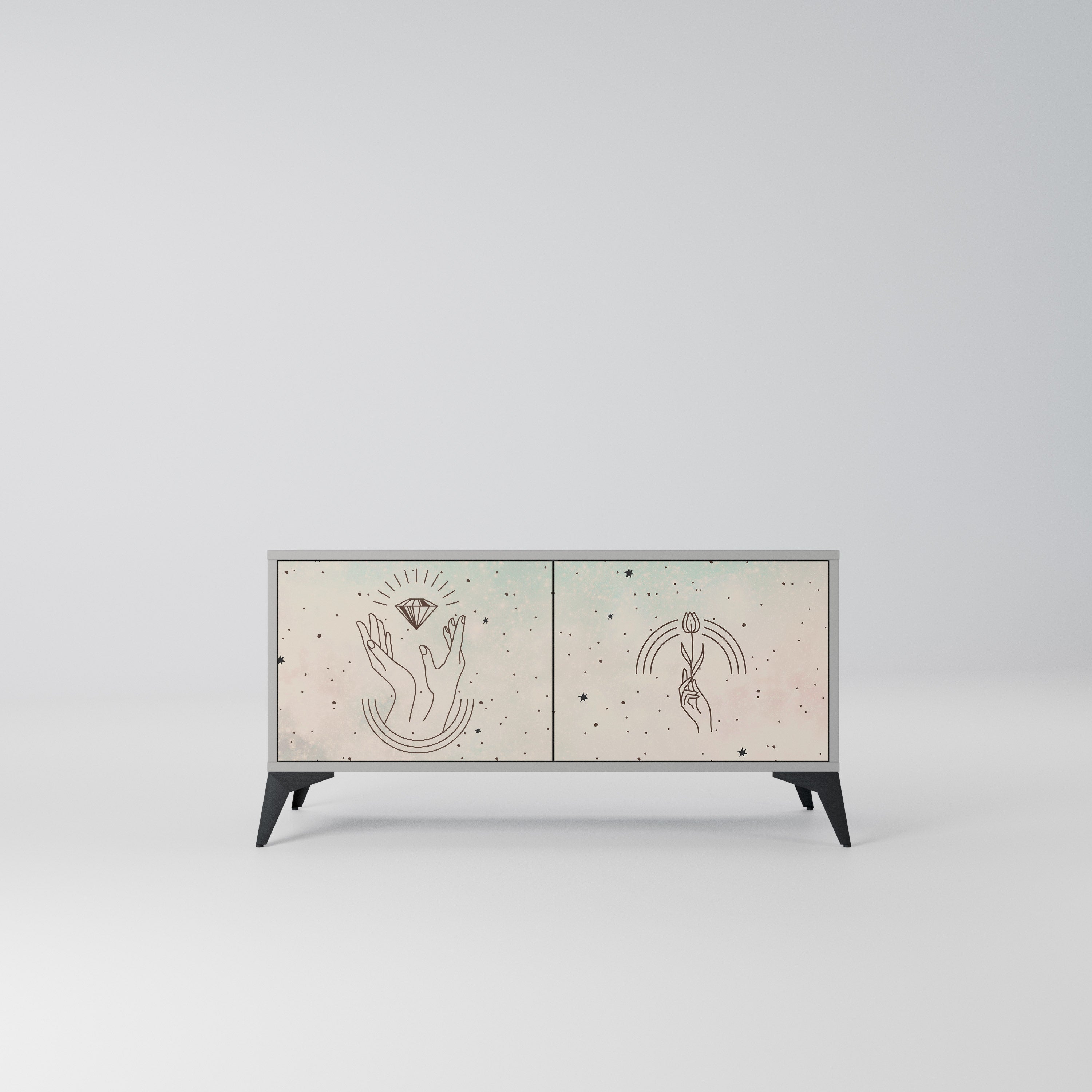 DELICATE BEAUTY Kompaktowa szafka RTV 2-drzwiowa