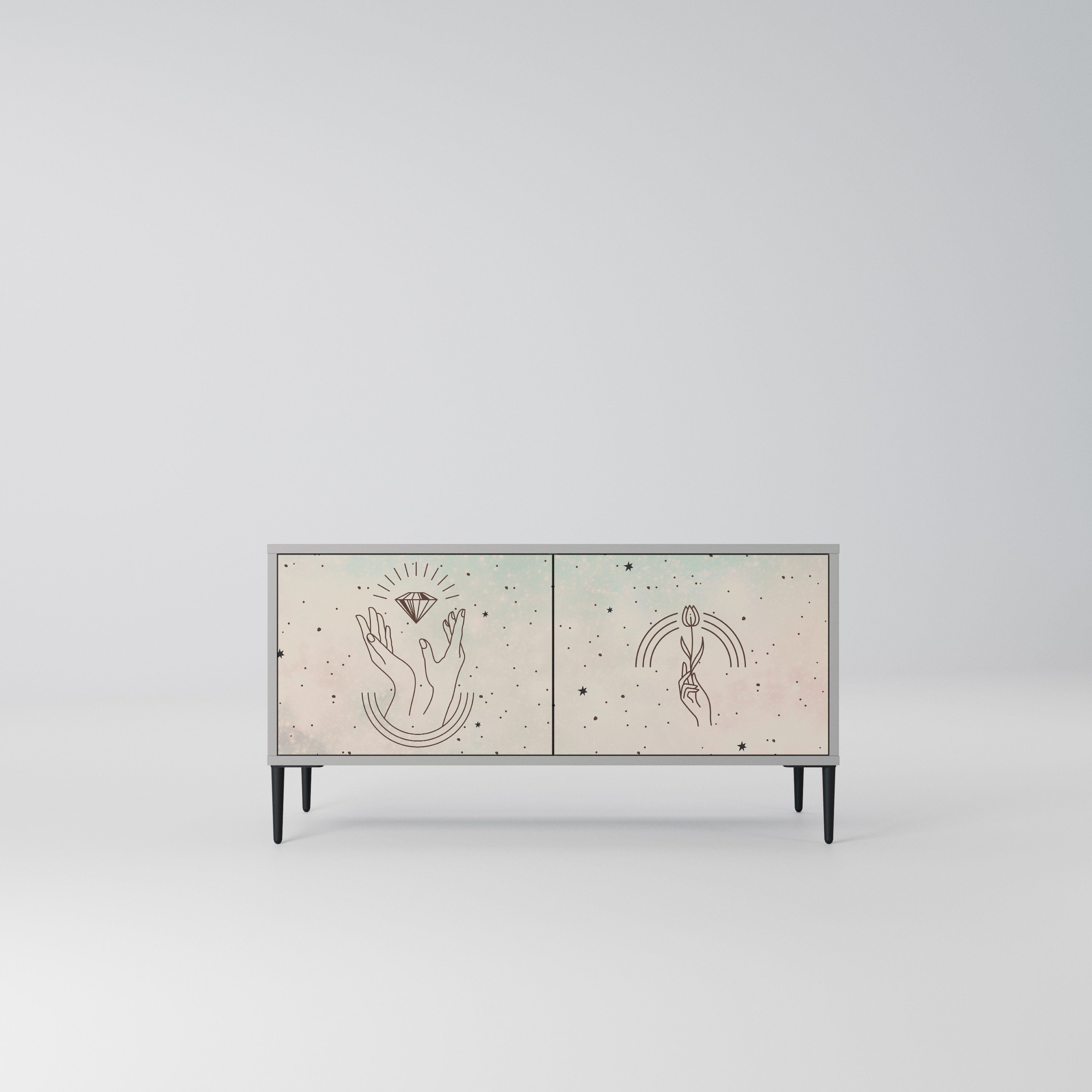 DELICATE BEAUTY Kompaktowa szafka RTV 2-drzwiowa