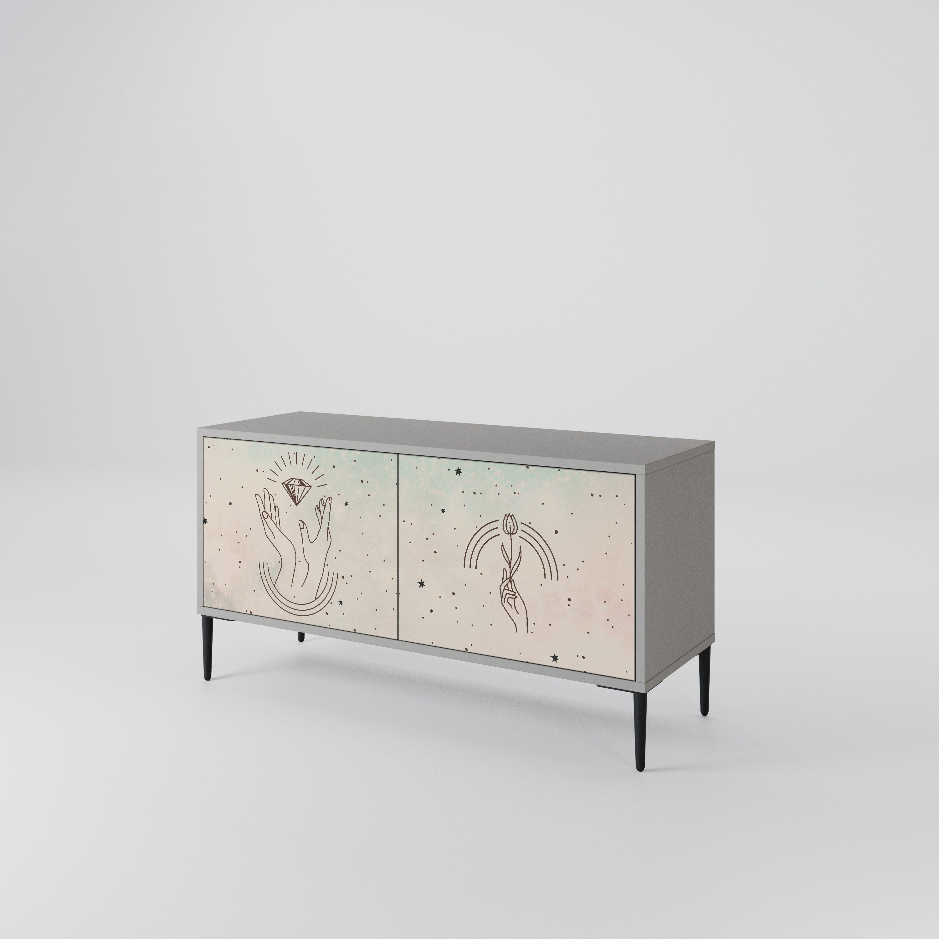 DELICATE BEAUTY Kompaktowa szafka RTV 2-drzwiowa