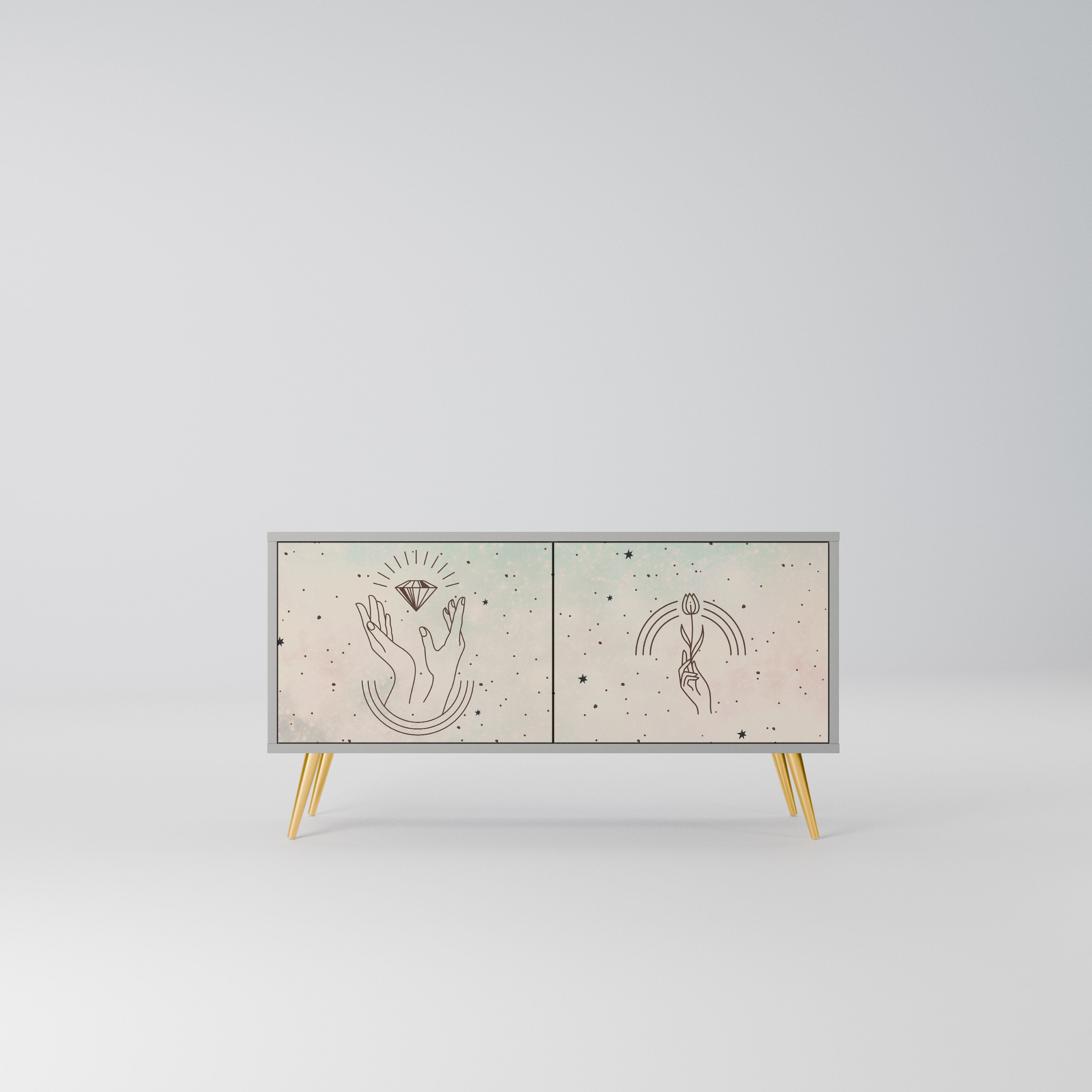 DELICATE BEAUTY Kompaktowa szafka RTV 2-drzwiowa