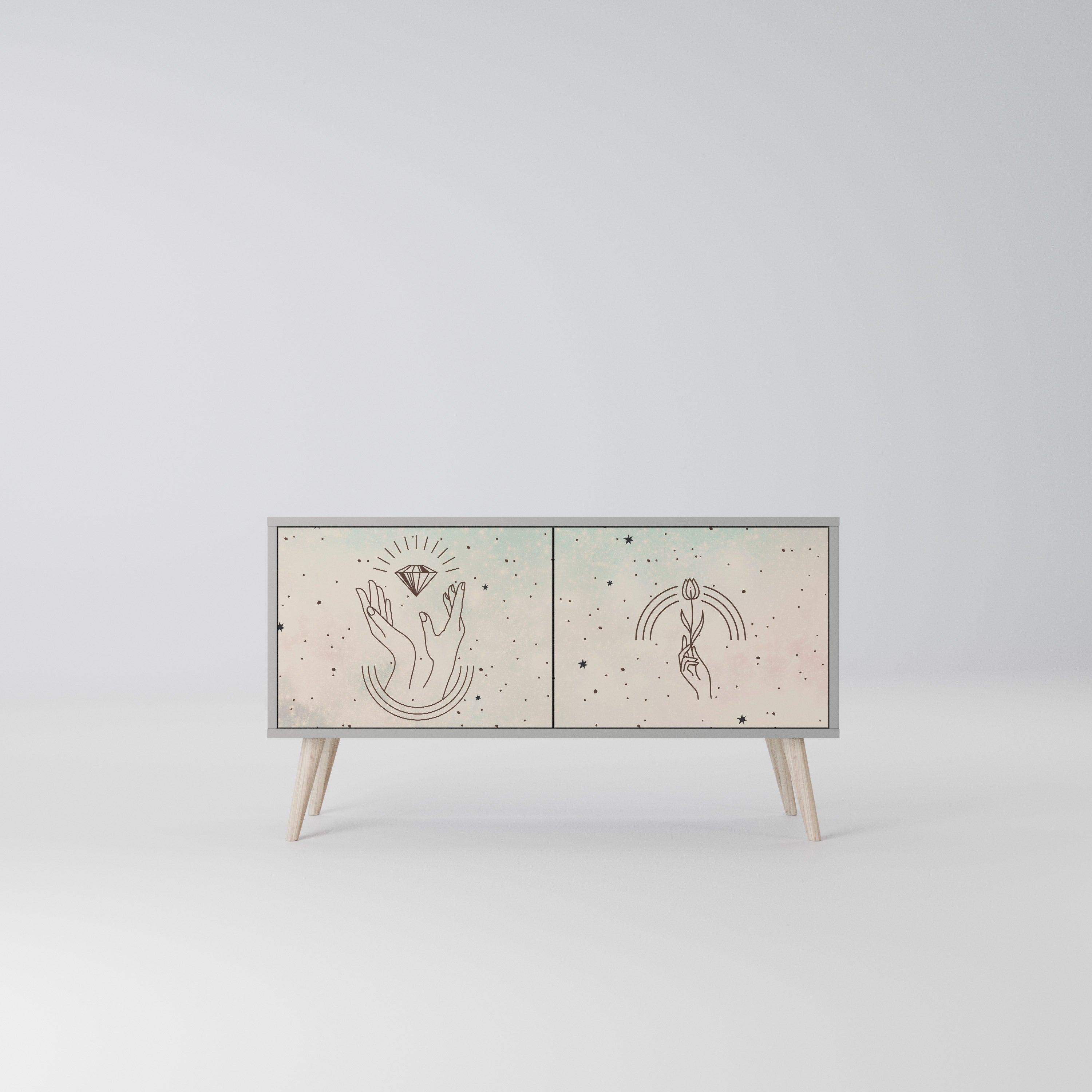 DELICATE BEAUTY Kompaktowa szafka RTV 2-drzwiowa