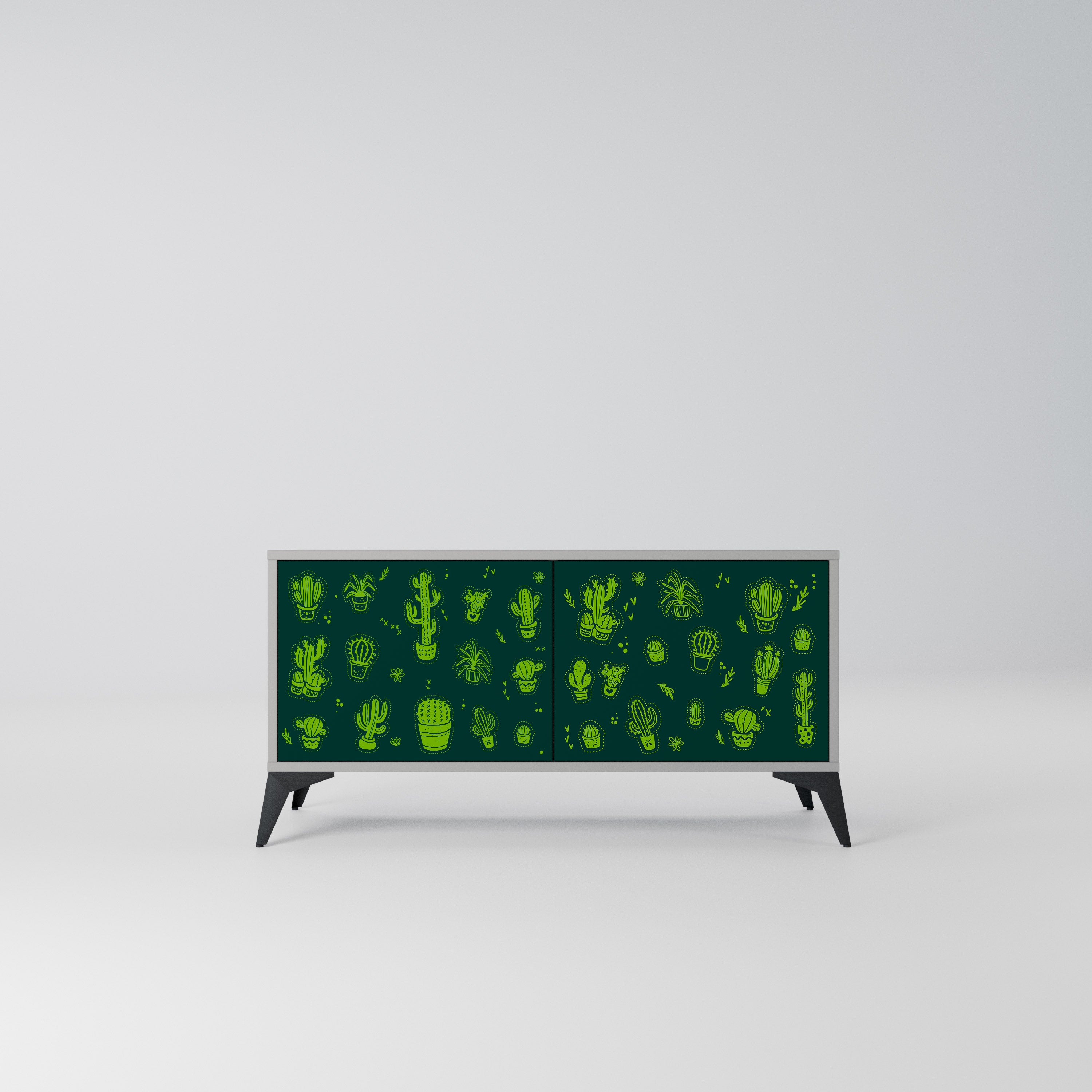 DESERT GREEN Kompaktowa szafka RTV 2-drzwiowa