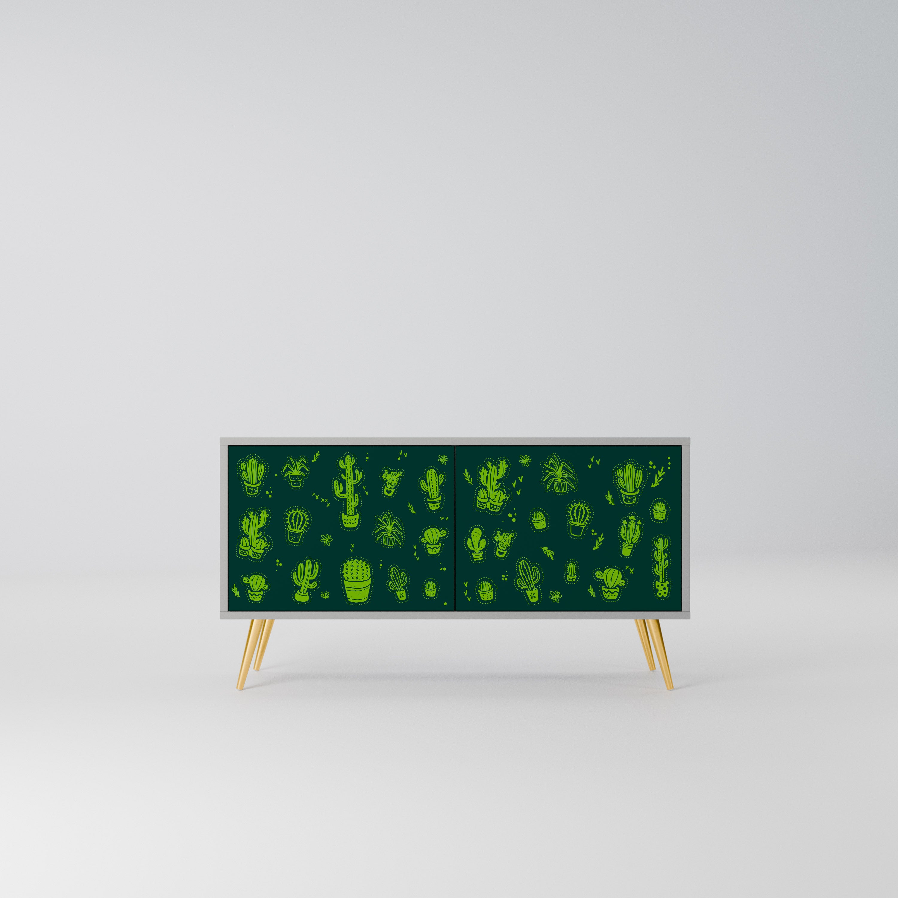 DESERT GREEN Kompaktowa szafka RTV 2-drzwiowa
