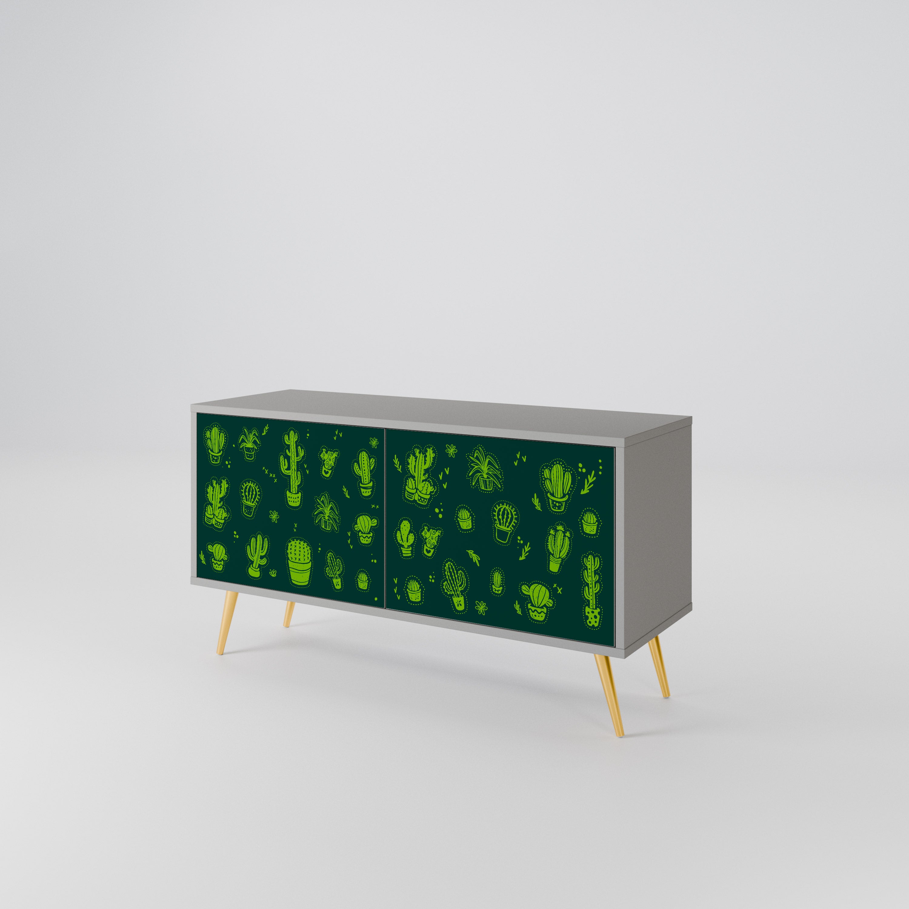 DESERT GREEN Kompaktowa szafka RTV 2-drzwiowa