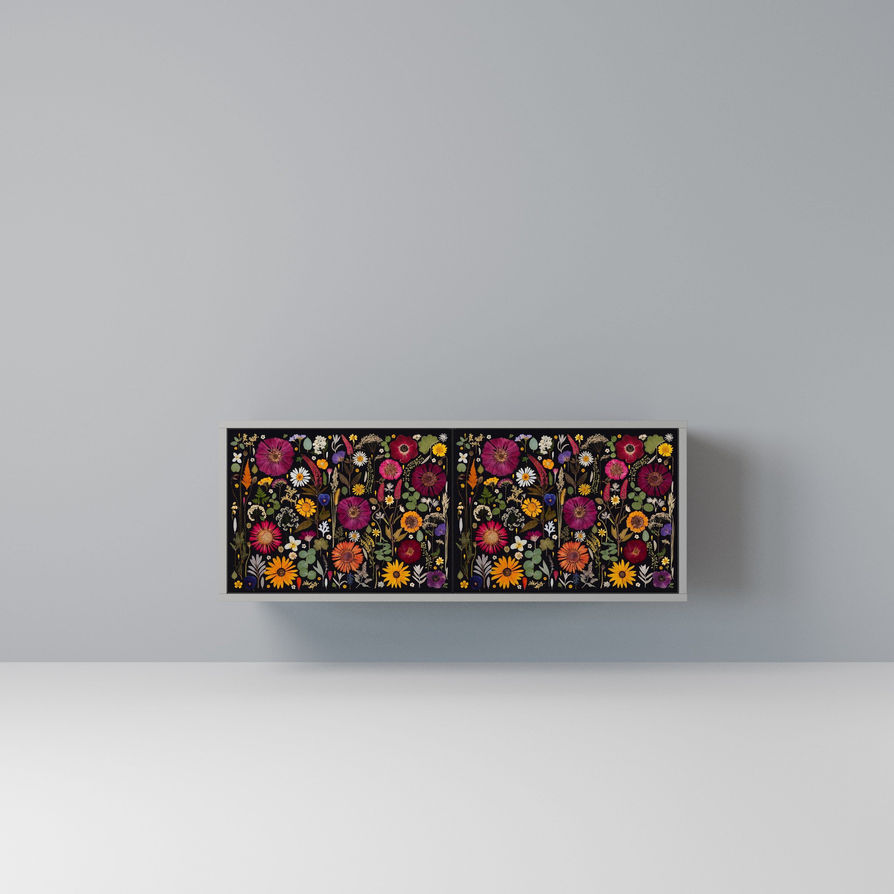 MIDNIGHT GARDEN Kompaktowa szafka RTV 2-drzwiowa