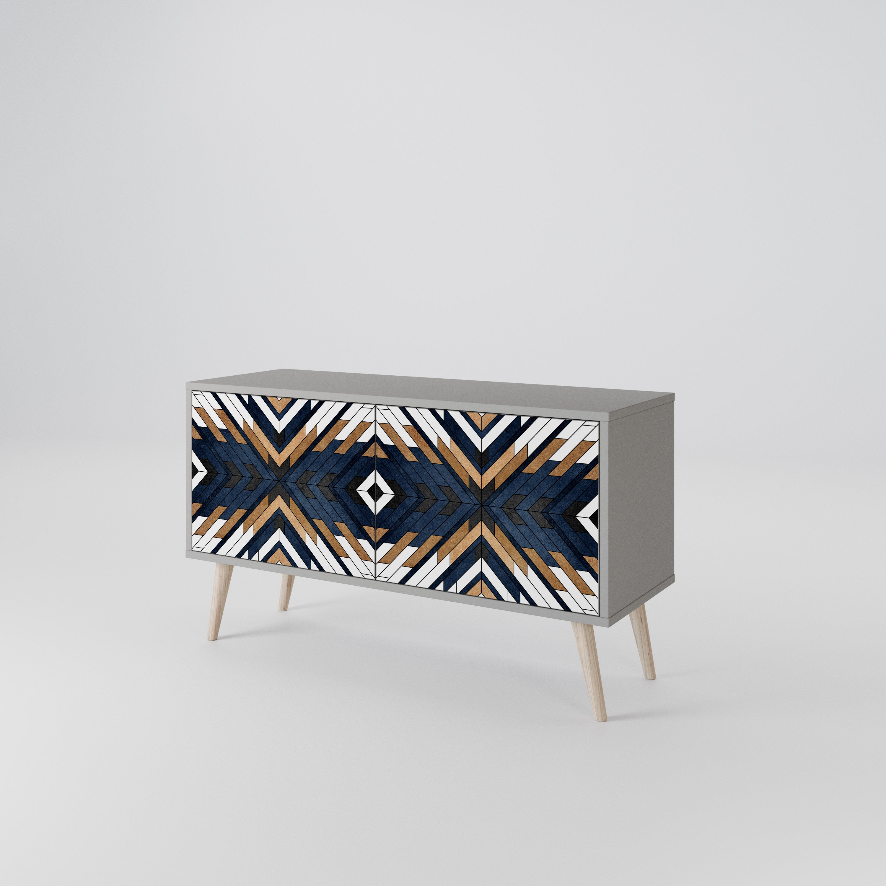 ARTFUL GEOMETRY Kompaktowa szafka RTV 2-drzwiowa