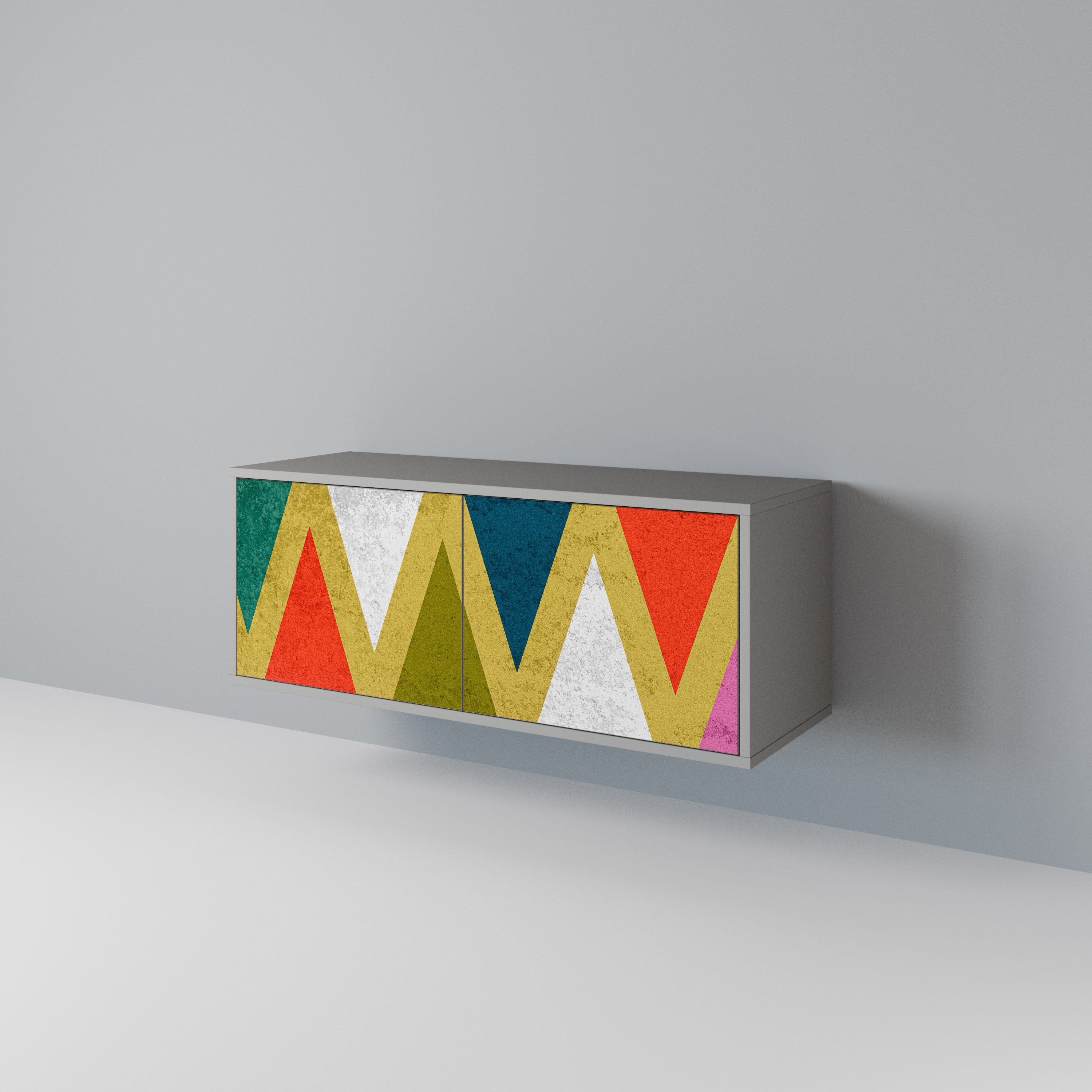 COLORFUL TRIANGLES Kompaktowa szafka RTV 2-drzwiowa
