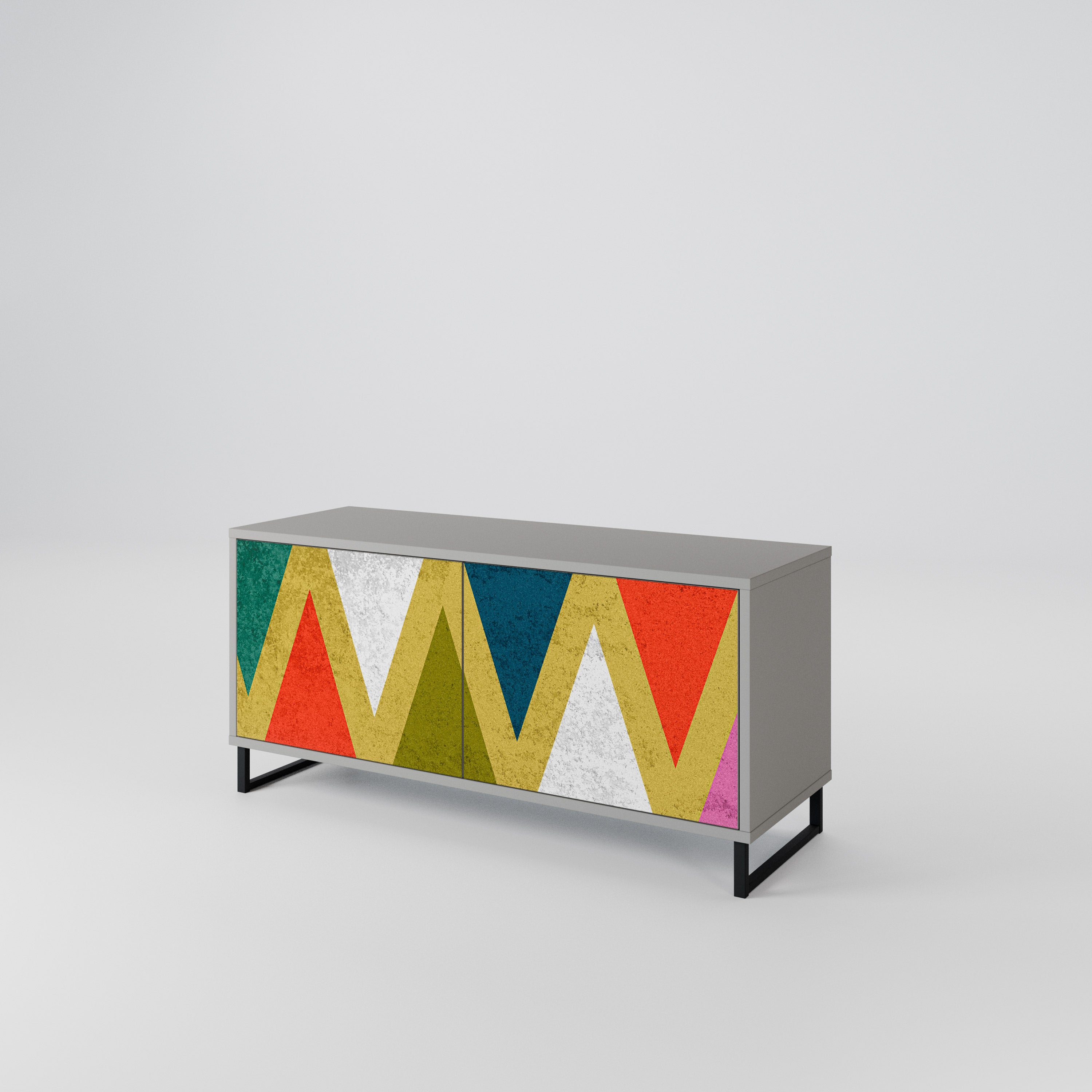 COLORFUL TRIANGLES Kompaktowa szafka RTV 2-drzwiowa
