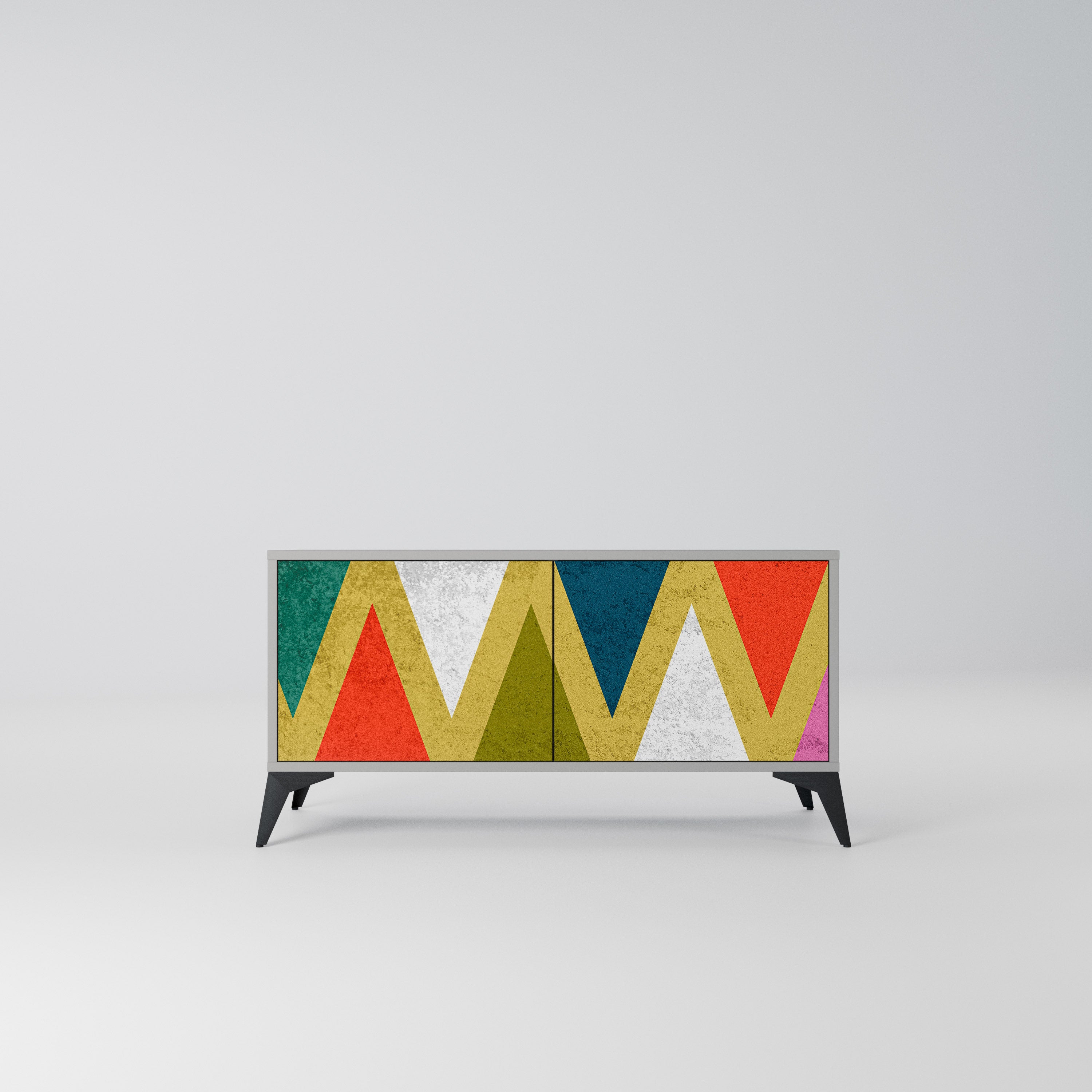 COLORFUL TRIANGLES Kompaktowa szafka RTV 2-drzwiowa