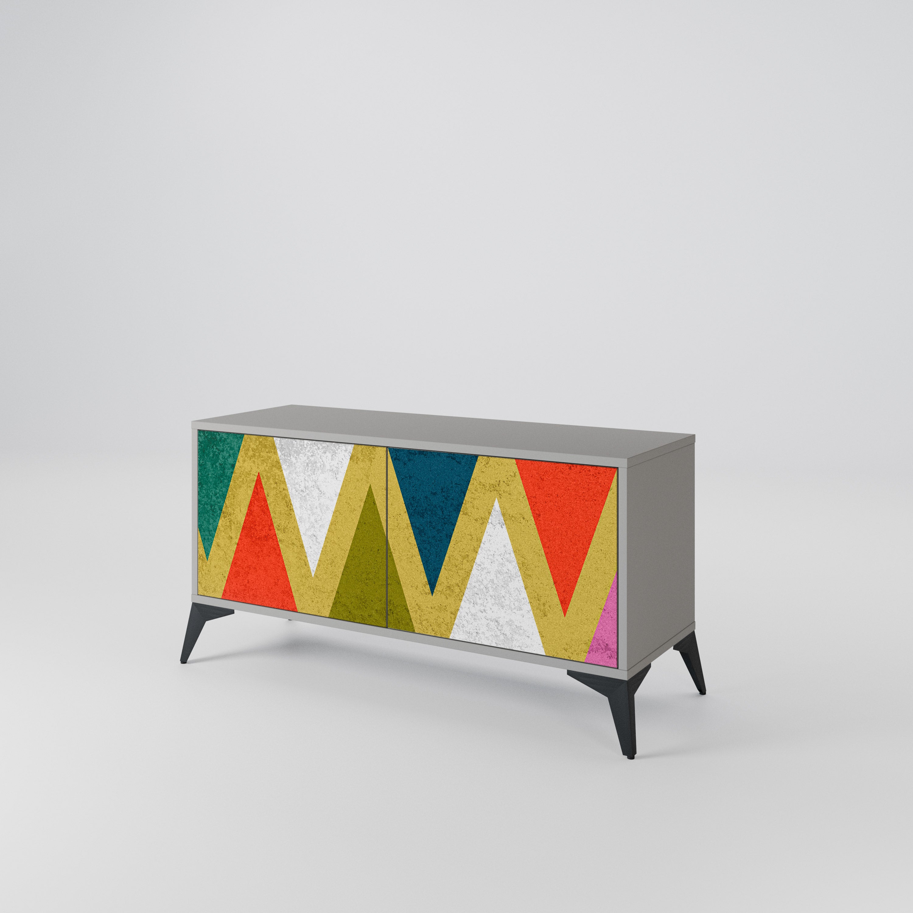 COLORFUL TRIANGLES Kompaktowa szafka RTV 2-drzwiowa