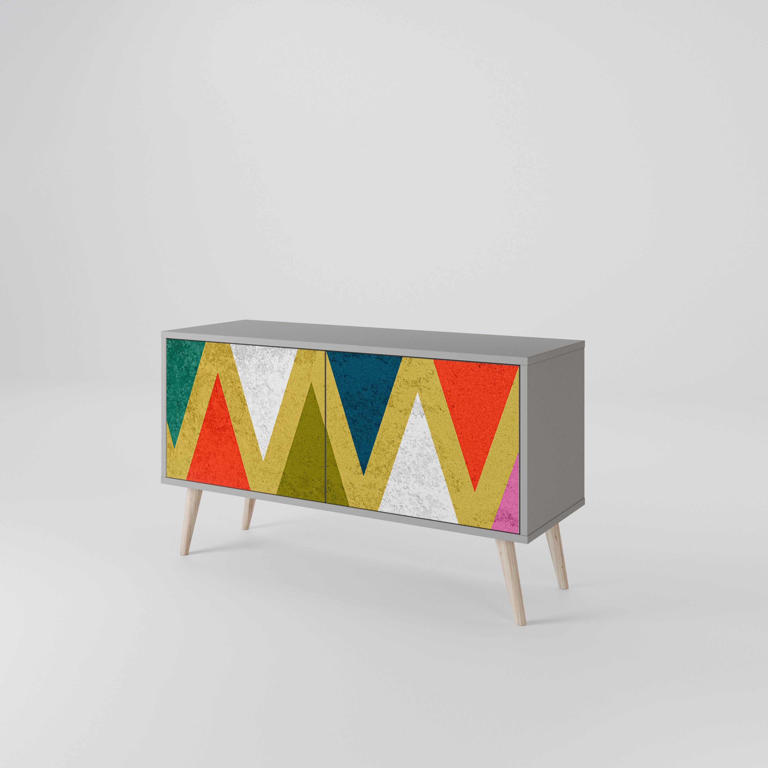 COLORFUL TRIANGLES Kompaktowa szafka RTV 2-drzwiowa