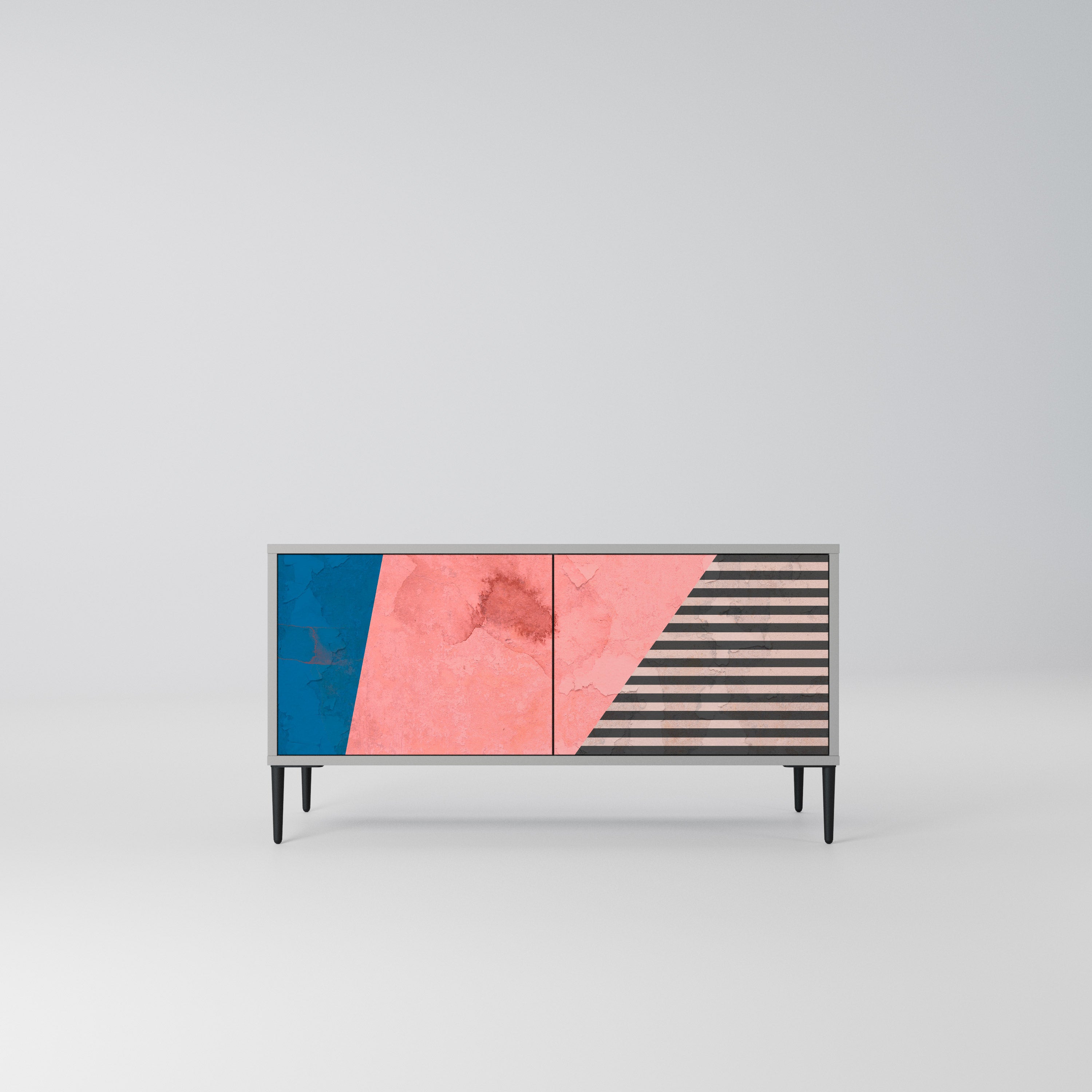 GLAMOROUS STRIPE Kompaktowa szafka RTV 2-drzwiowa