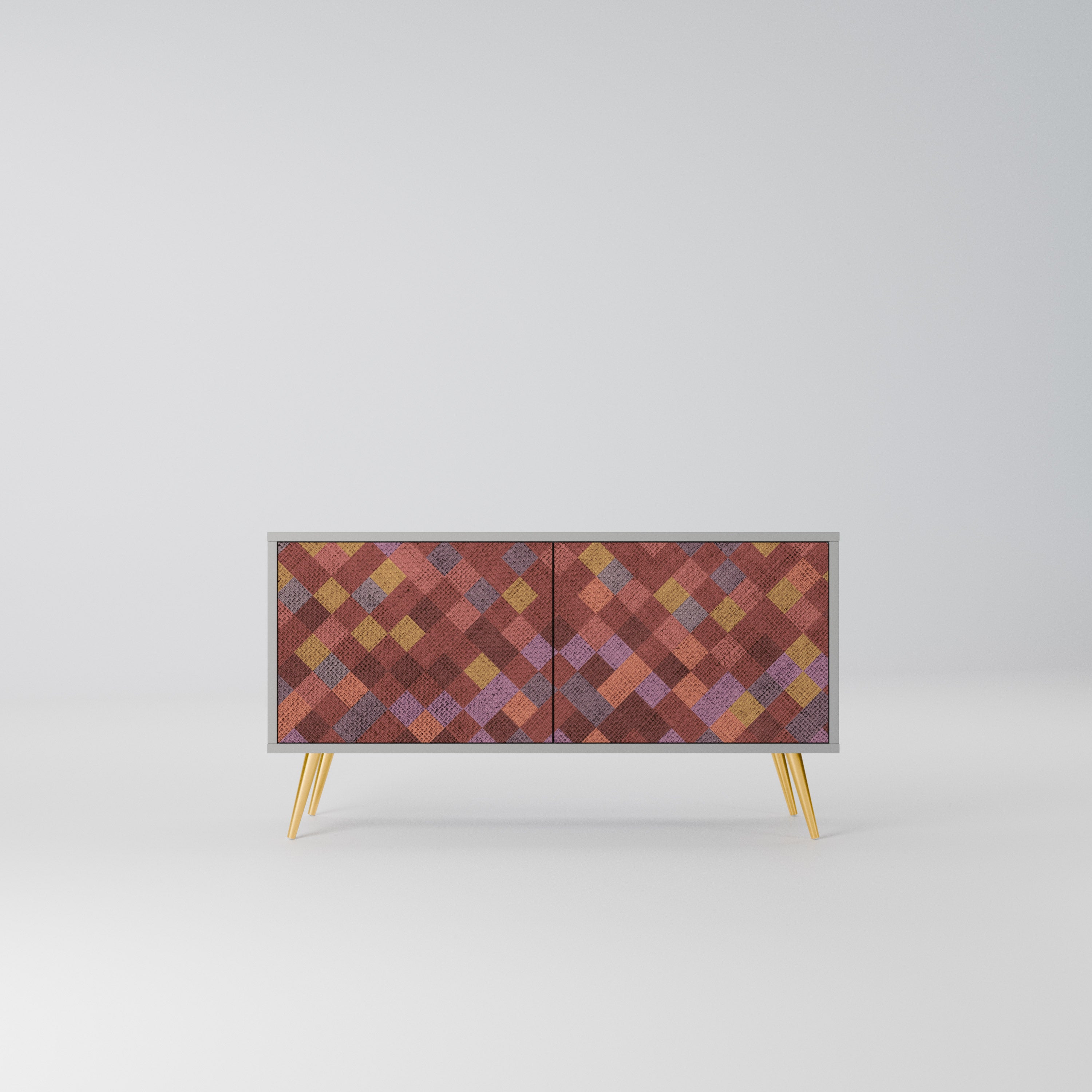 PAINTED SQUARES Kompaktowa szafka RTV 2-drzwiowa