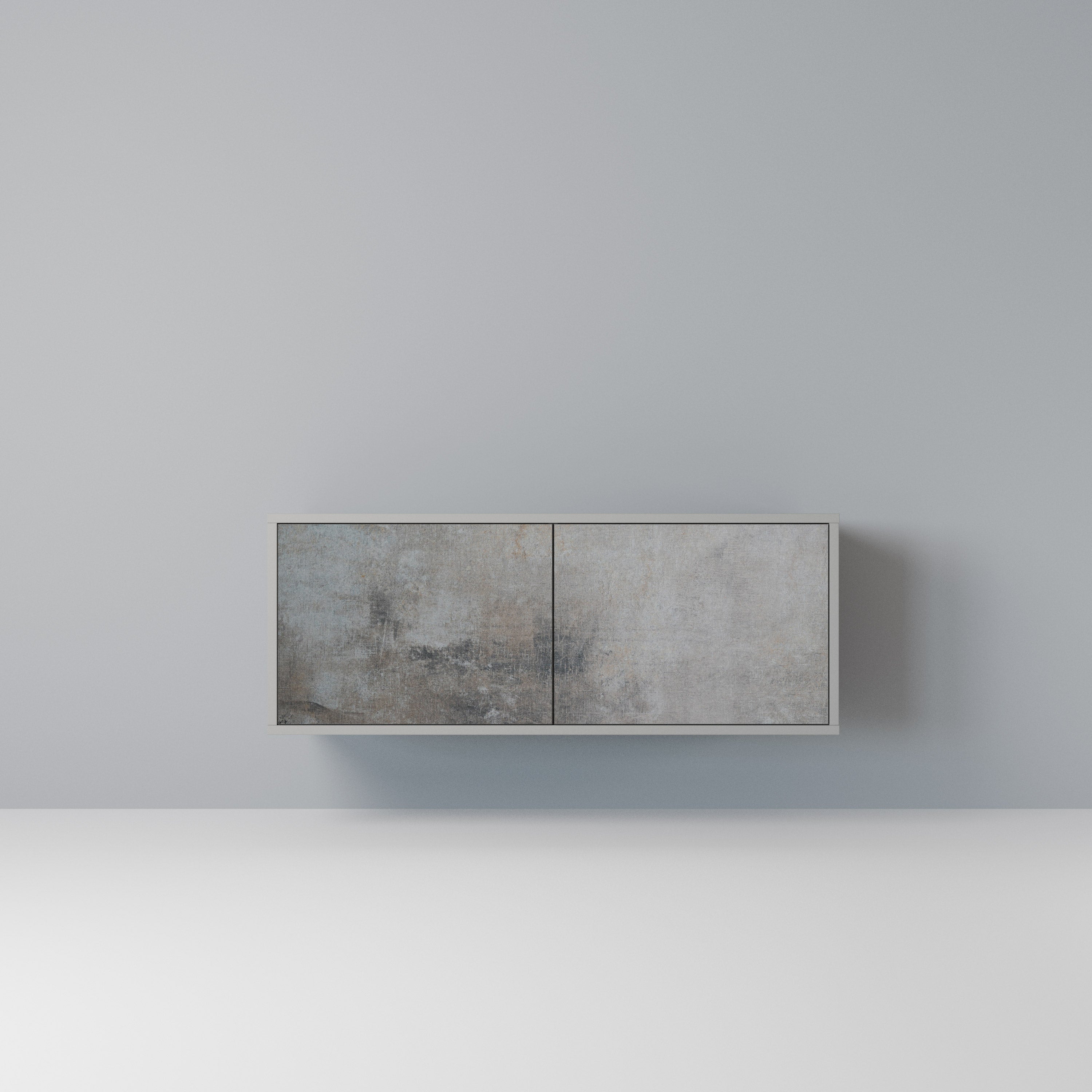 CONCRETE WALL Kompaktowa szafka RTV 2-drzwiowa