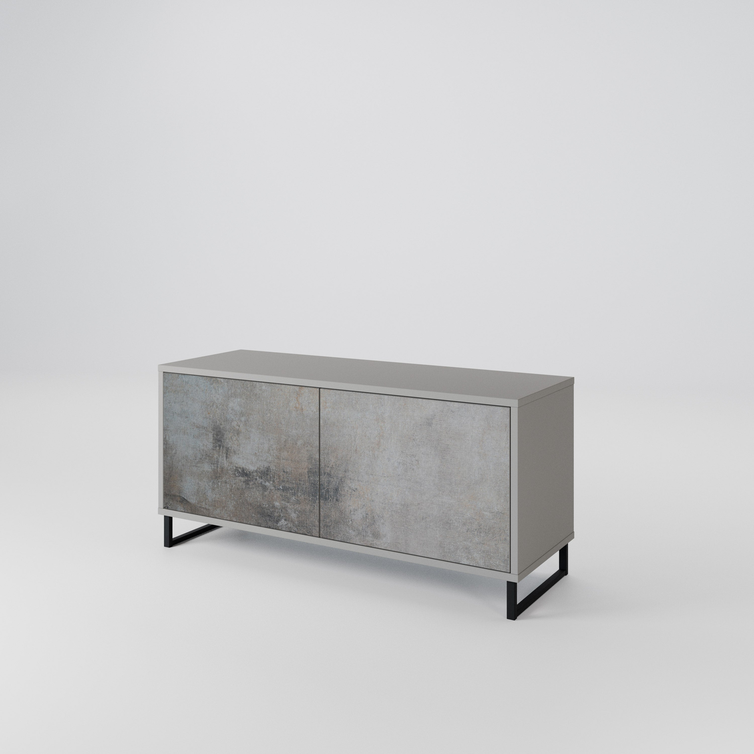 CONCRETE WALL Kompaktowa szafka RTV 2-drzwiowa