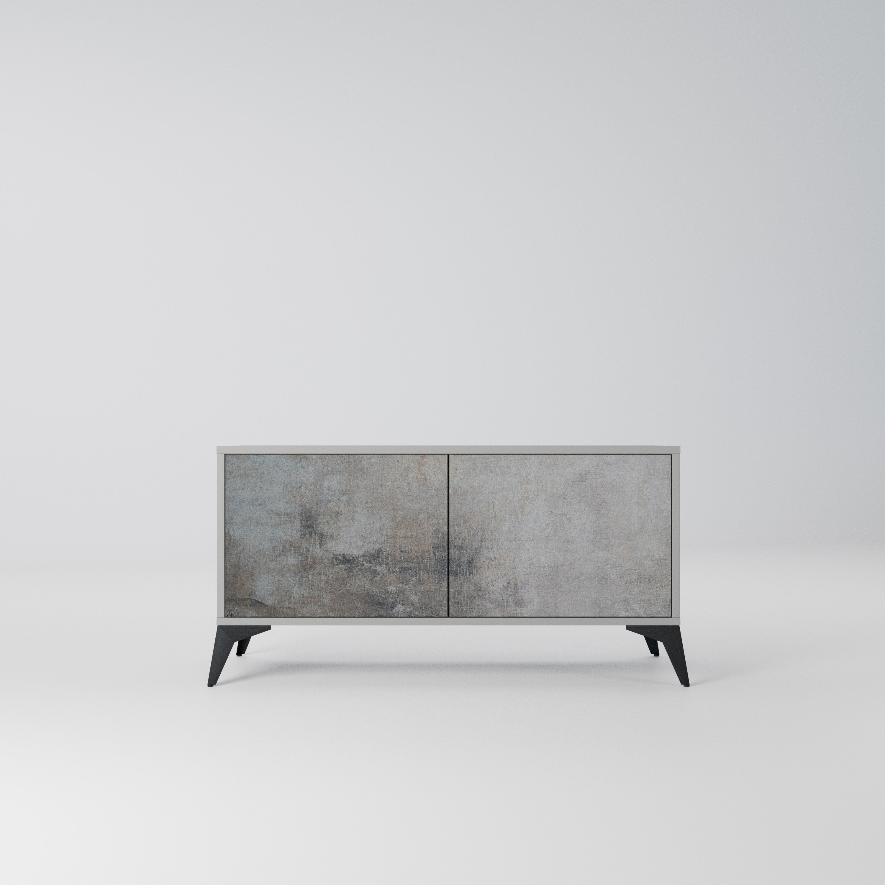 CONCRETE WALL Kompaktowa szafka RTV 2-drzwiowa