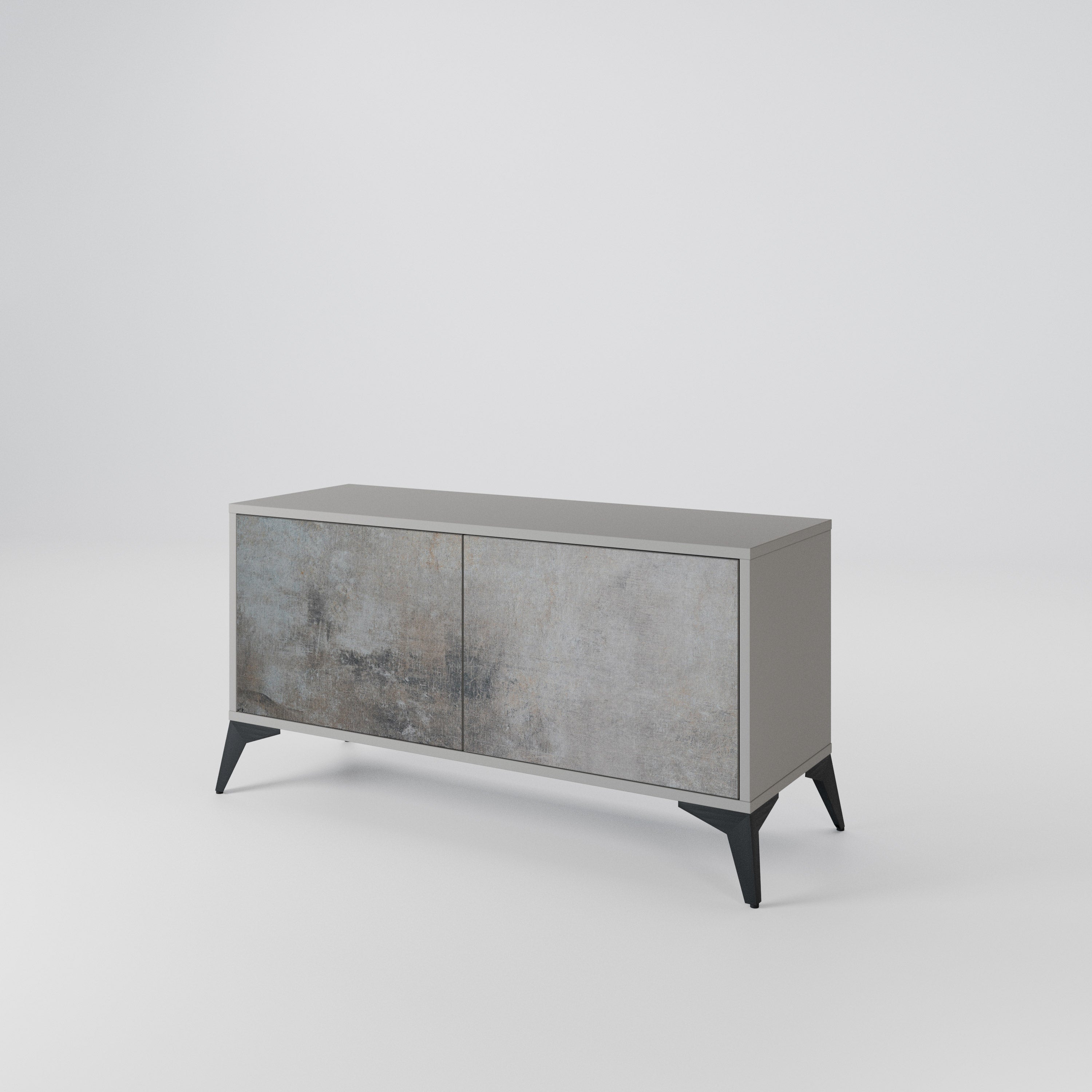 CONCRETE WALL Kompaktowa szafka RTV 2-drzwiowa