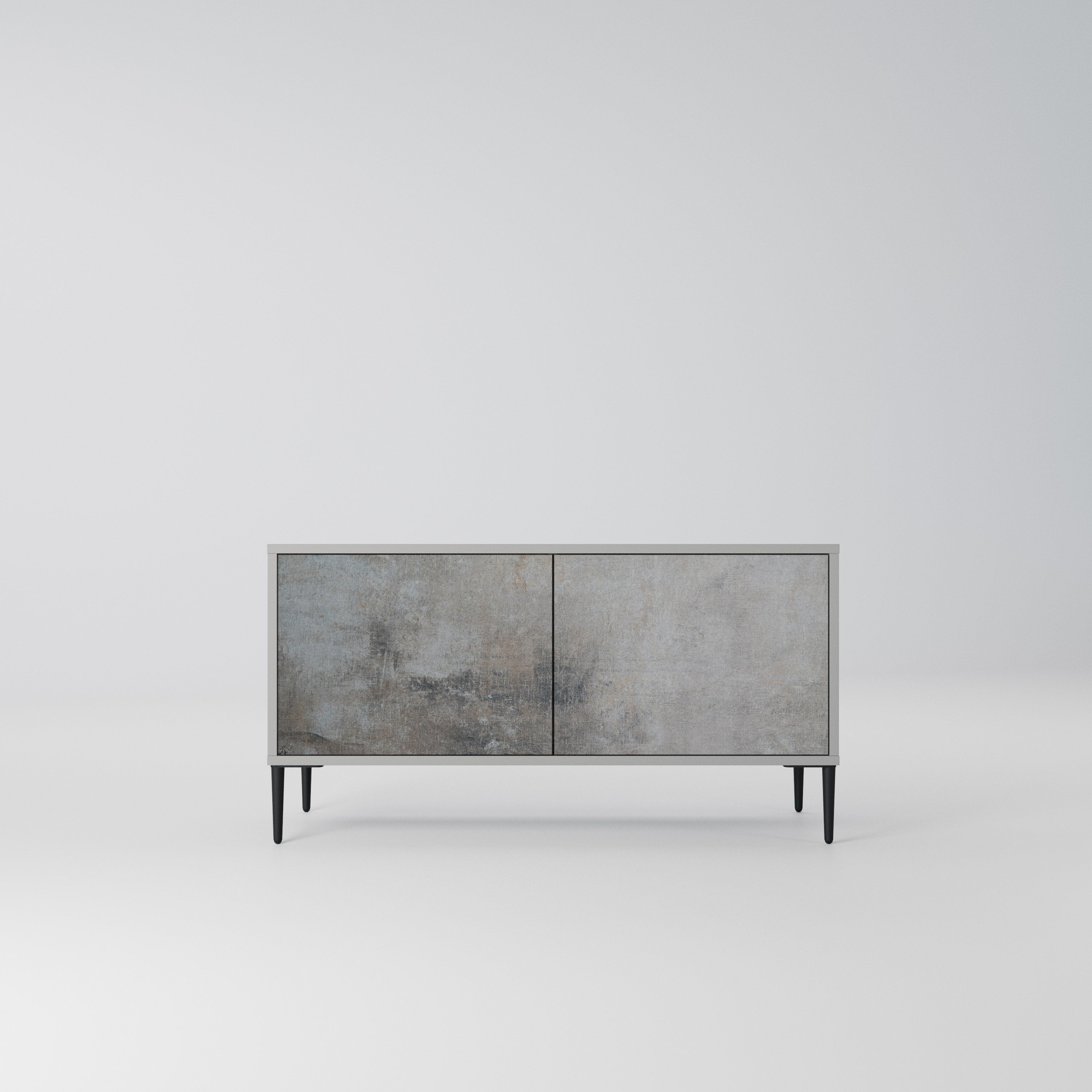 CONCRETE WALL Kompaktowa szafka RTV 2-drzwiowa