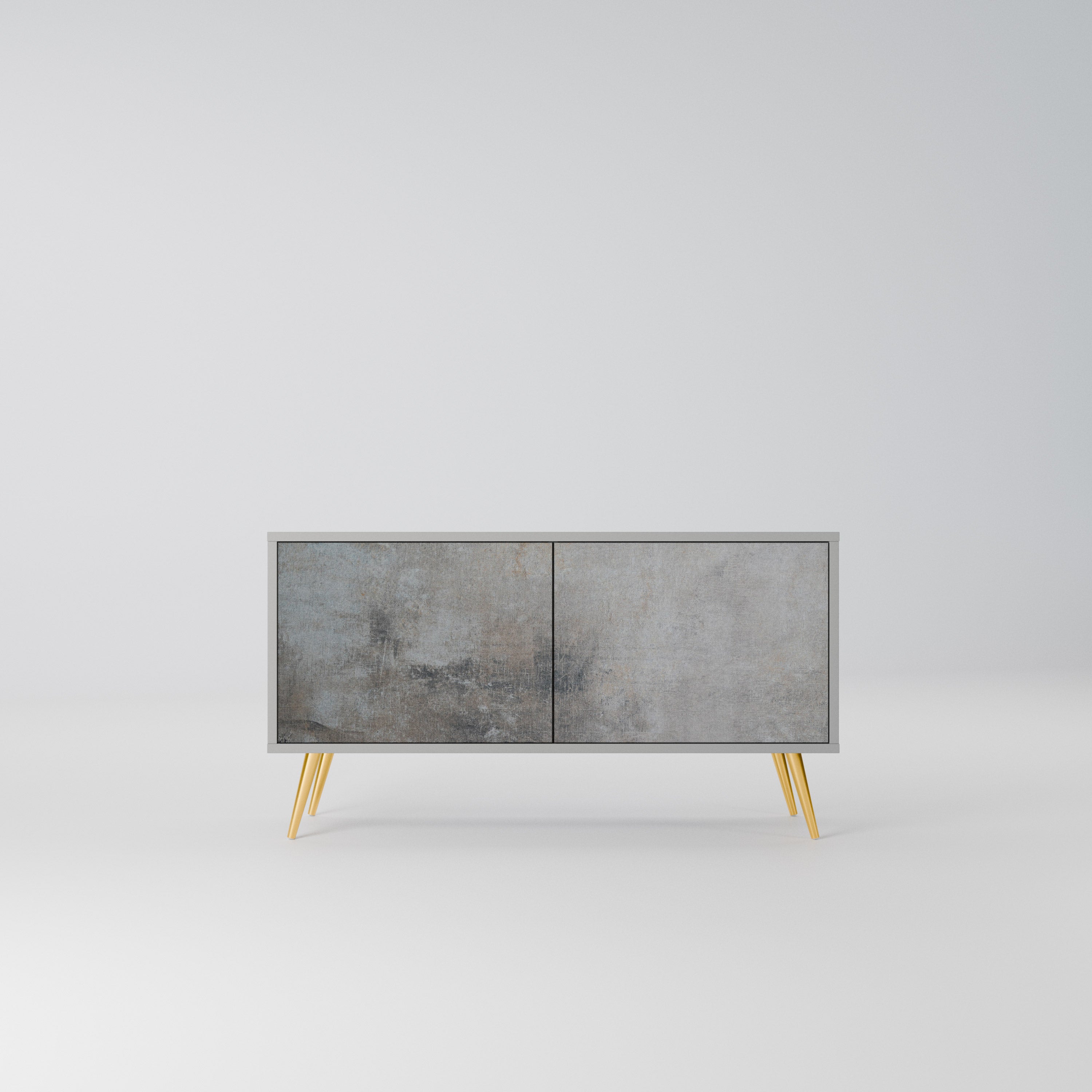 CONCRETE WALL Kompaktowa szafka RTV 2-drzwiowa