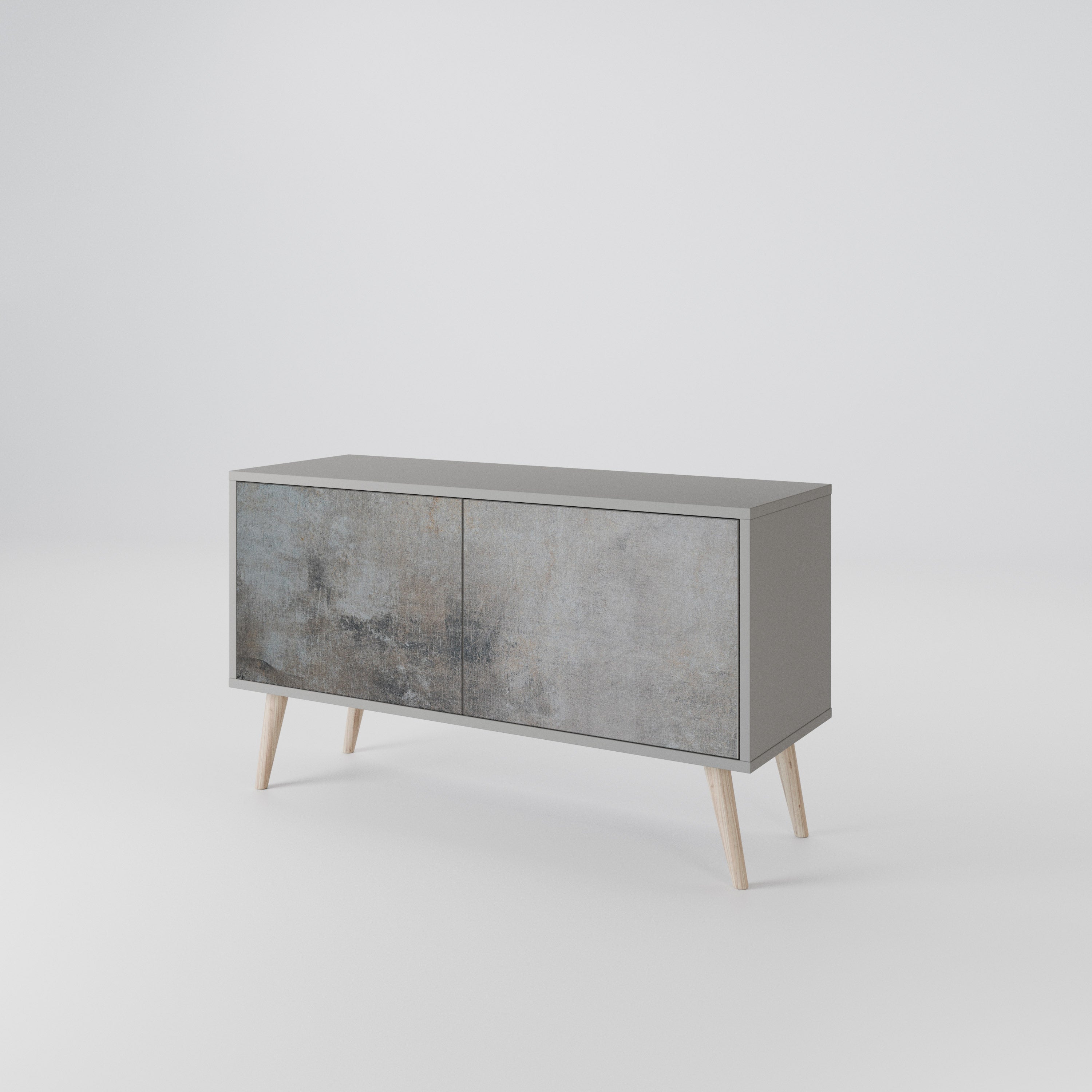 CONCRETE WALL Kompaktowa szafka RTV 2-drzwiowa