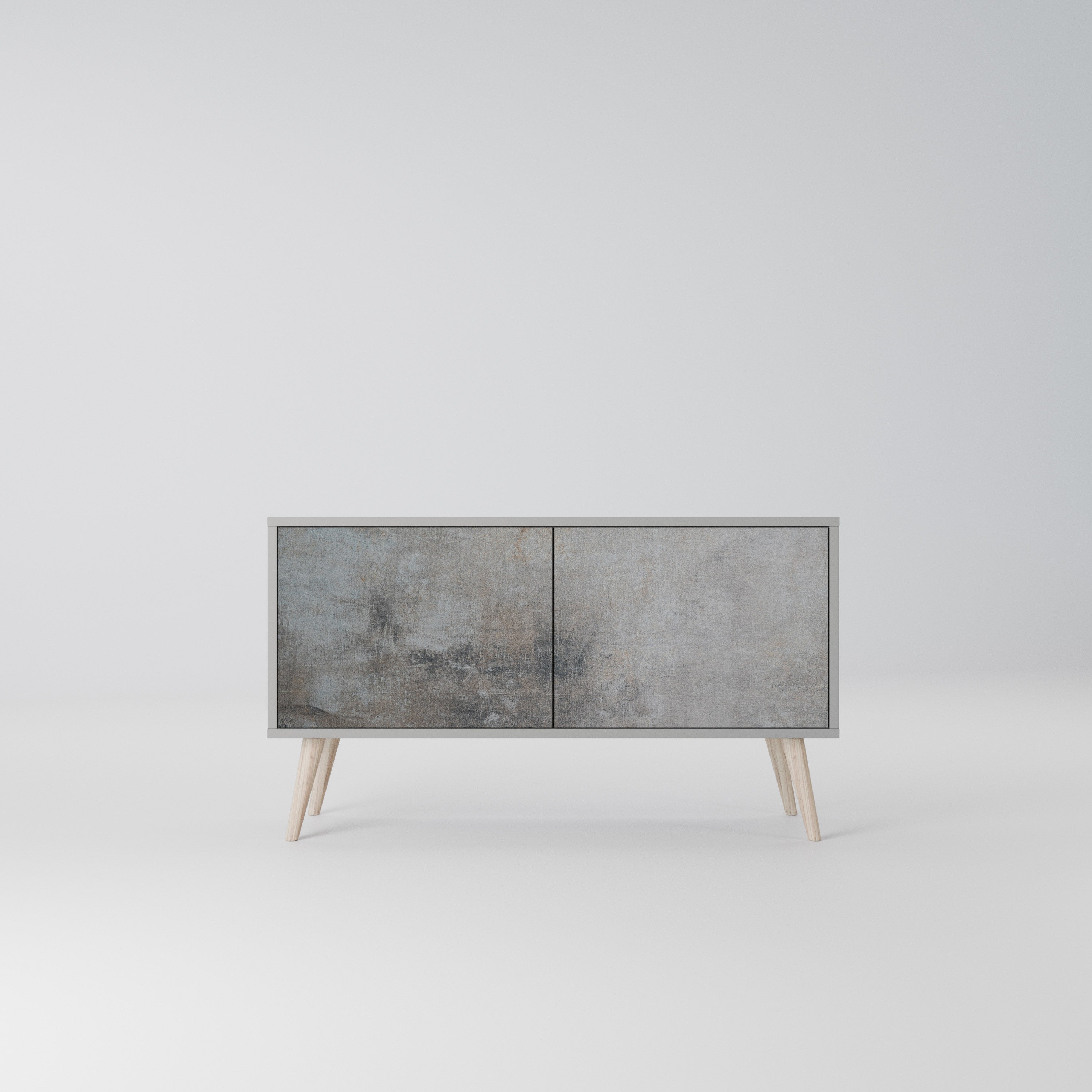 CONCRETE WALL Kompaktowa szafka RTV 2-drzwiowa