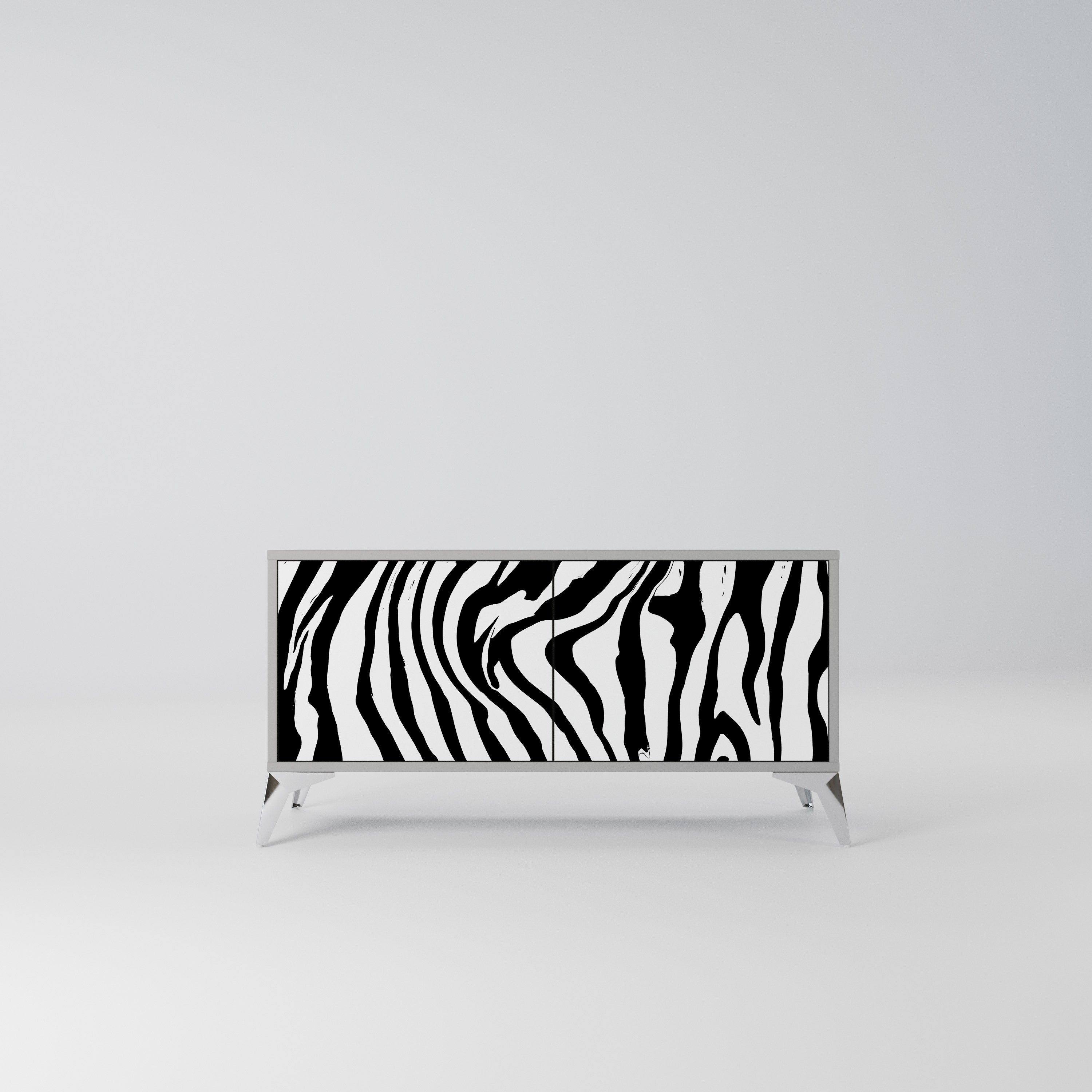 SPLENDID ZEBRA Kompaktowa szafka RTV 2-drzwiowa