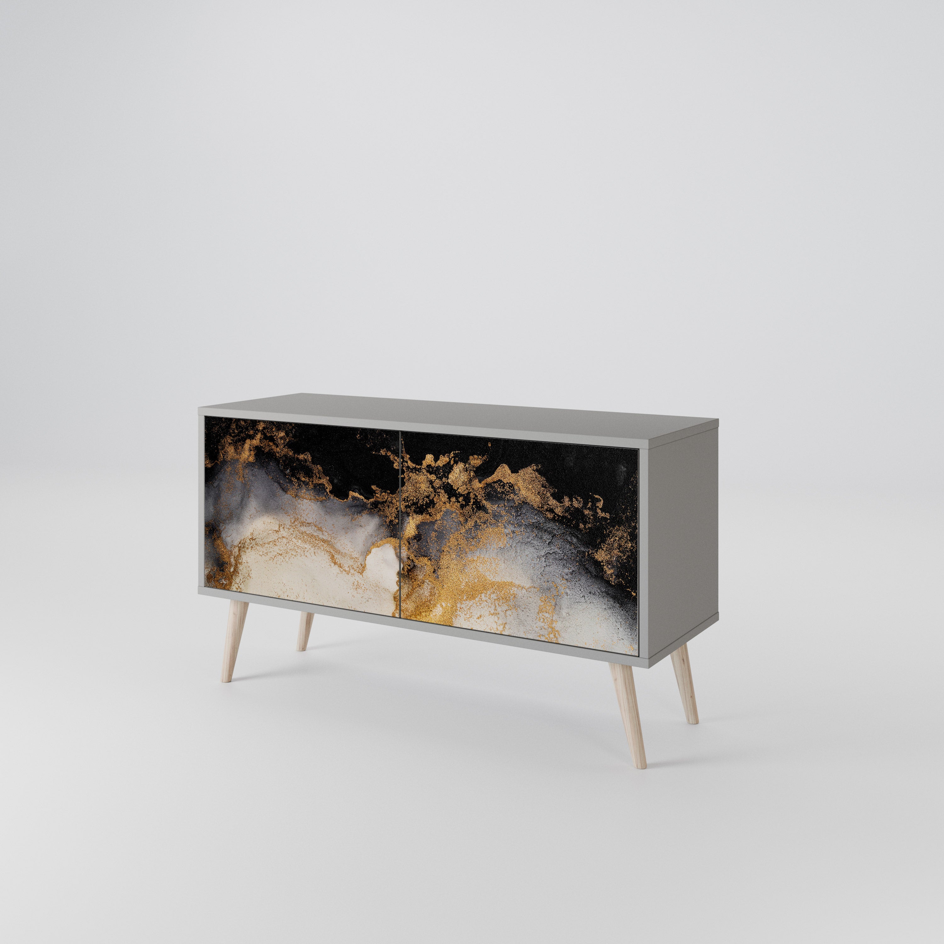 MARBLE OF TOMMORROW Kompaktowa szafka RTV 2-drzwiowa