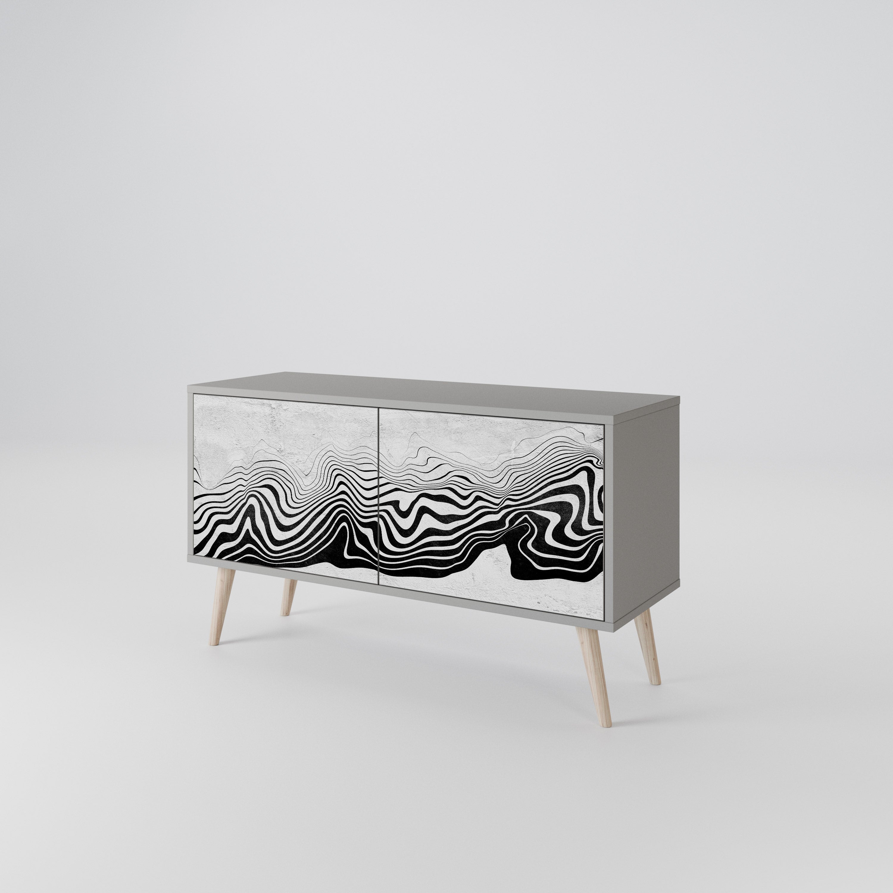 MONOCHROME MIRAGE Kompaktowa szafka RTV 2-drzwiowa