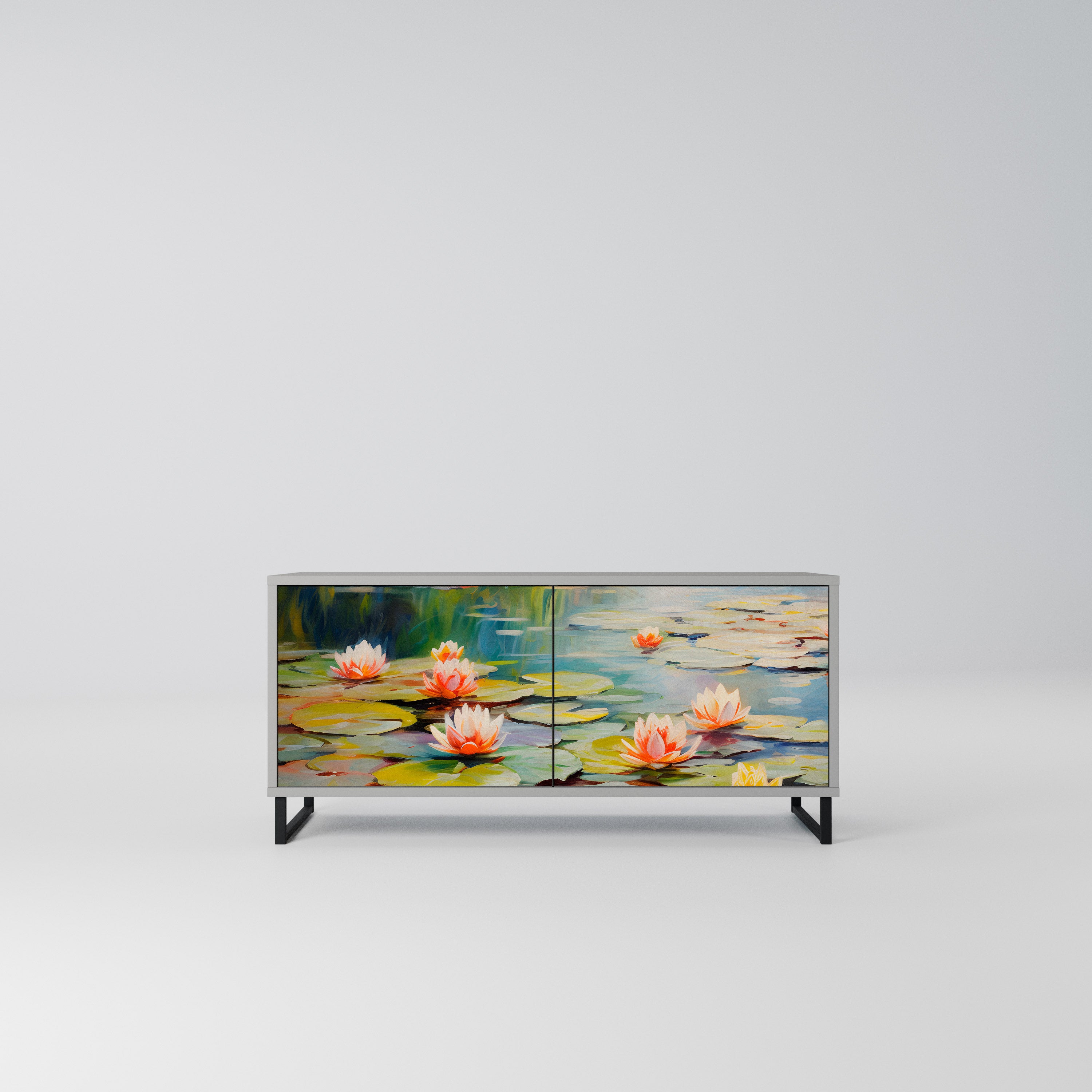 BLOOMING WATERS Kompaktowa szafka RTV 2-drzwiowa
