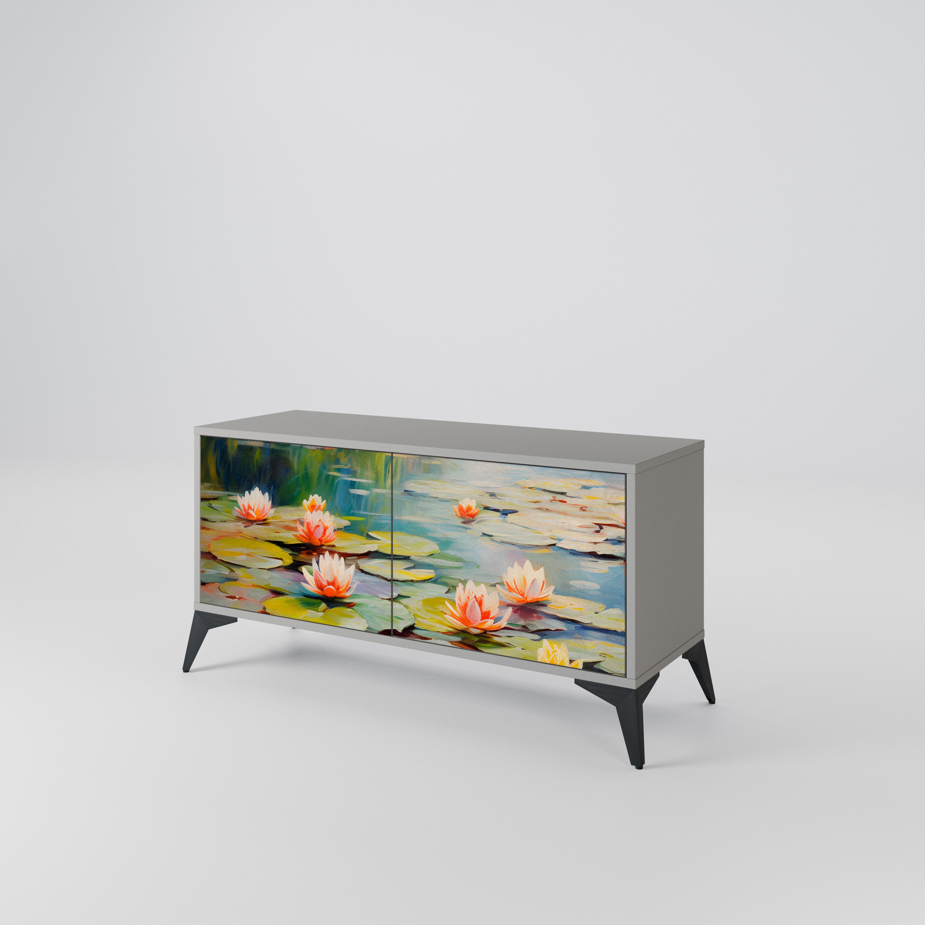 BLOOMING WATERS Kompaktowa szafka RTV 2-drzwiowa