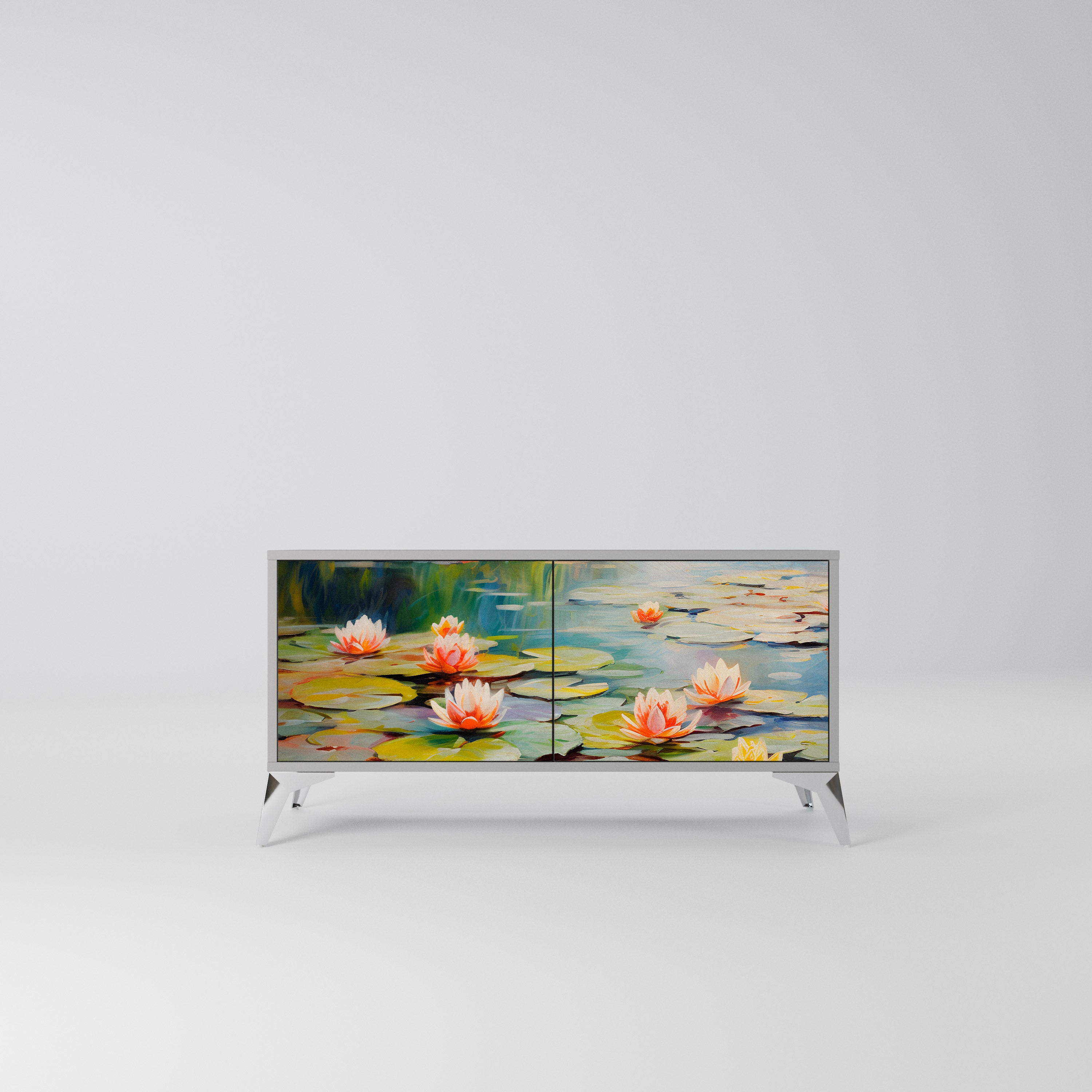 BLOOMING WATERS Kompaktowa szafka RTV 2-drzwiowa