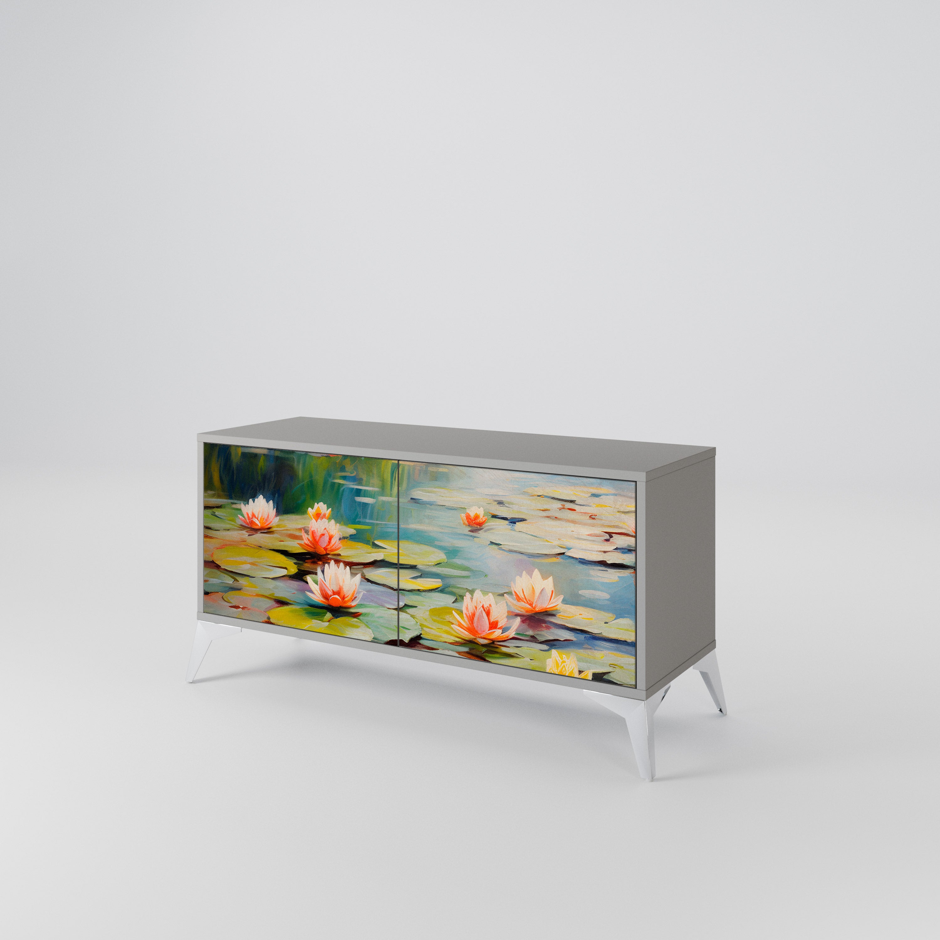 BLOOMING WATERS Kompaktowa szafka RTV 2-drzwiowa