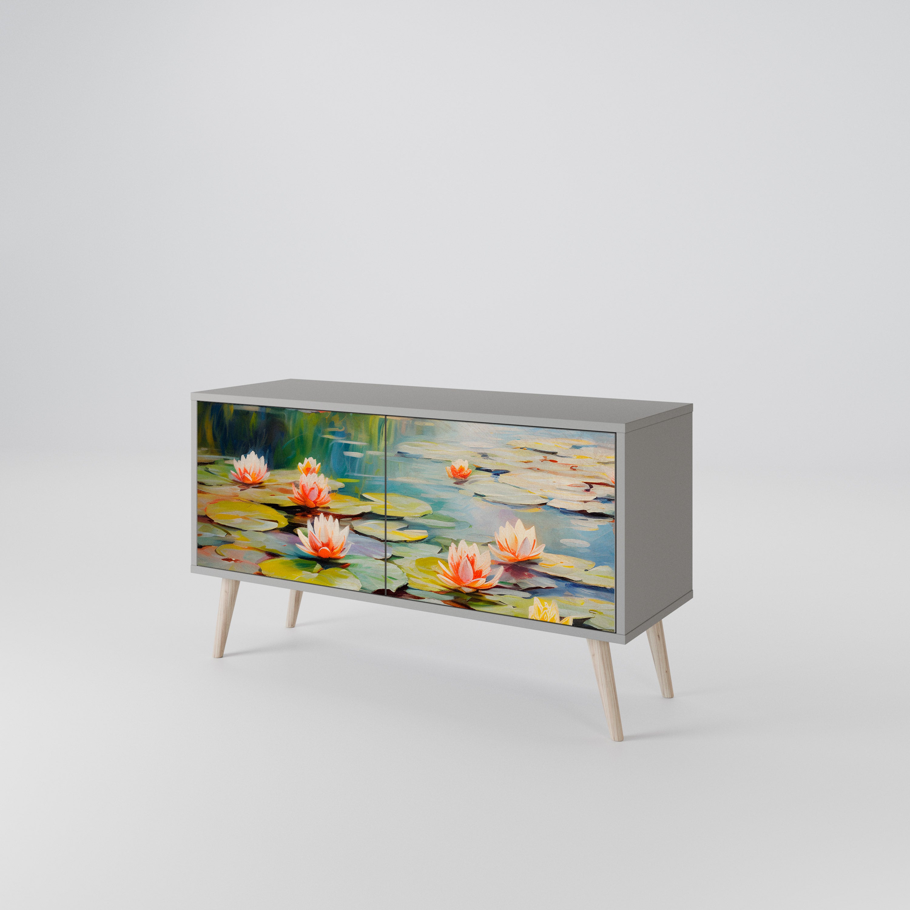 BLOOMING WATERS Kompaktowa szafka RTV 2-drzwiowa