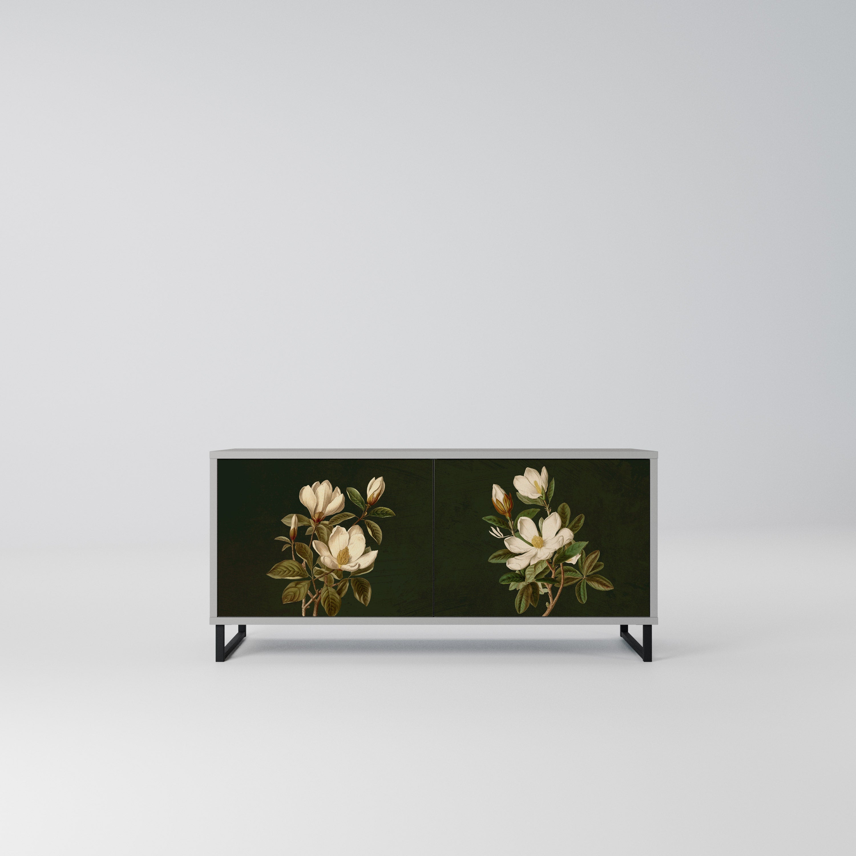 FLORAL NOIR Kompaktowa szafka RTV 2-drzwiowa