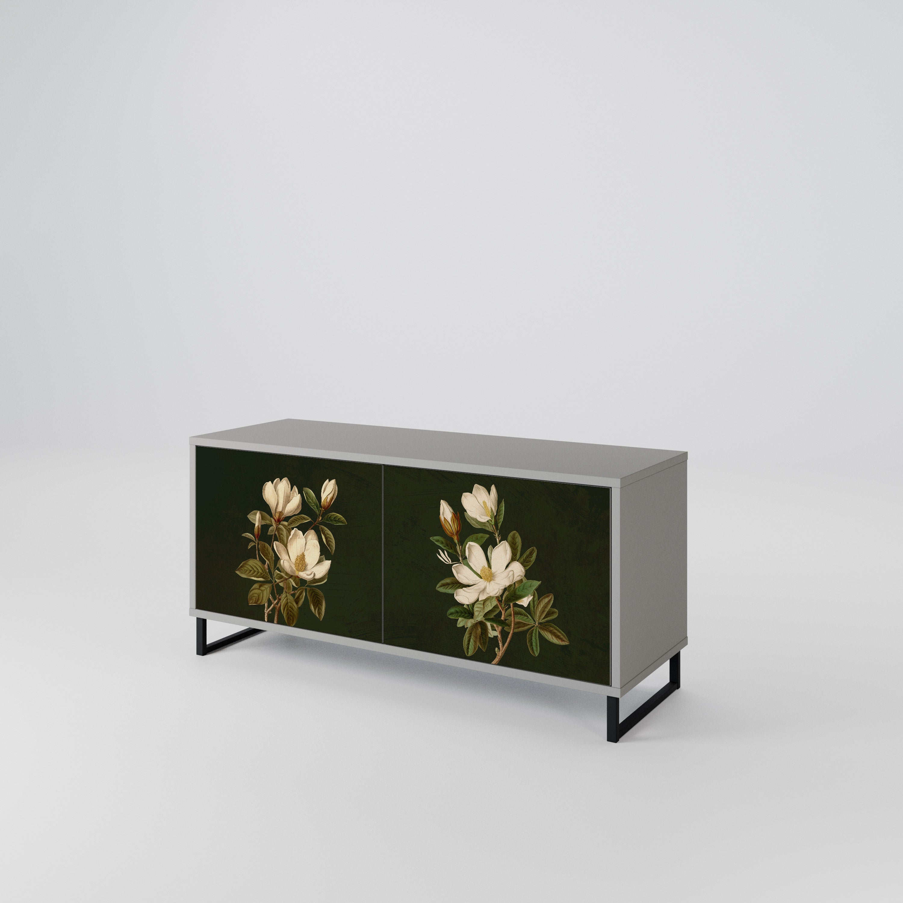 FLORAL NOIR Kompaktowa szafka RTV 2-drzwiowa