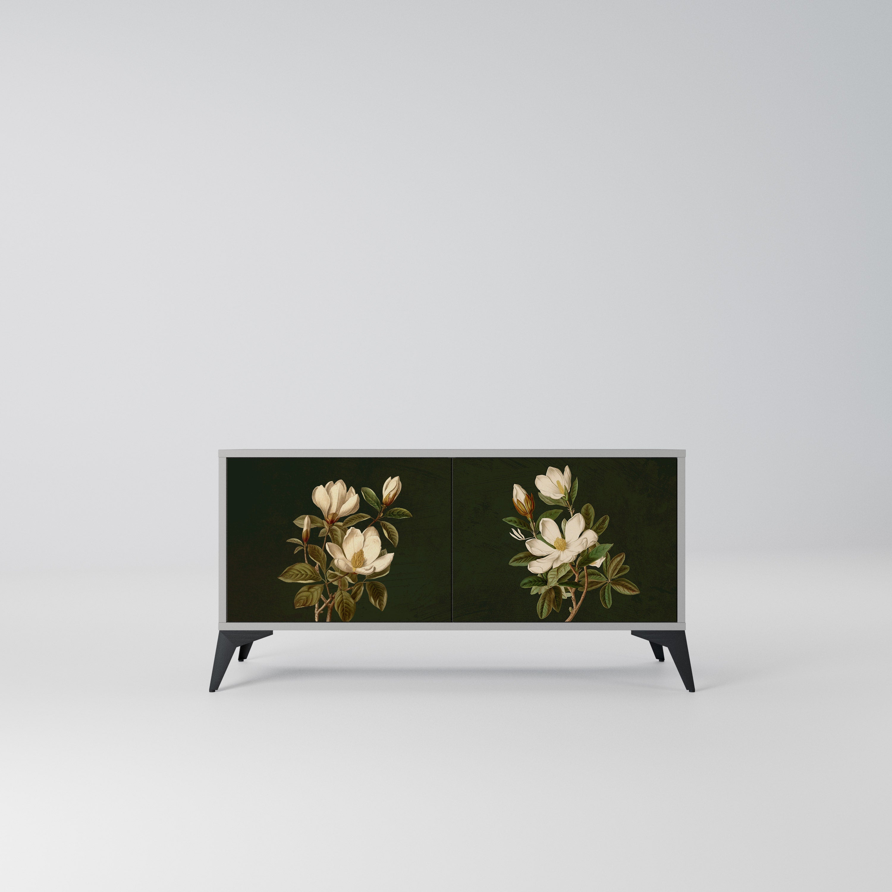 FLORAL NOIR Kompaktowa szafka RTV 2-drzwiowa