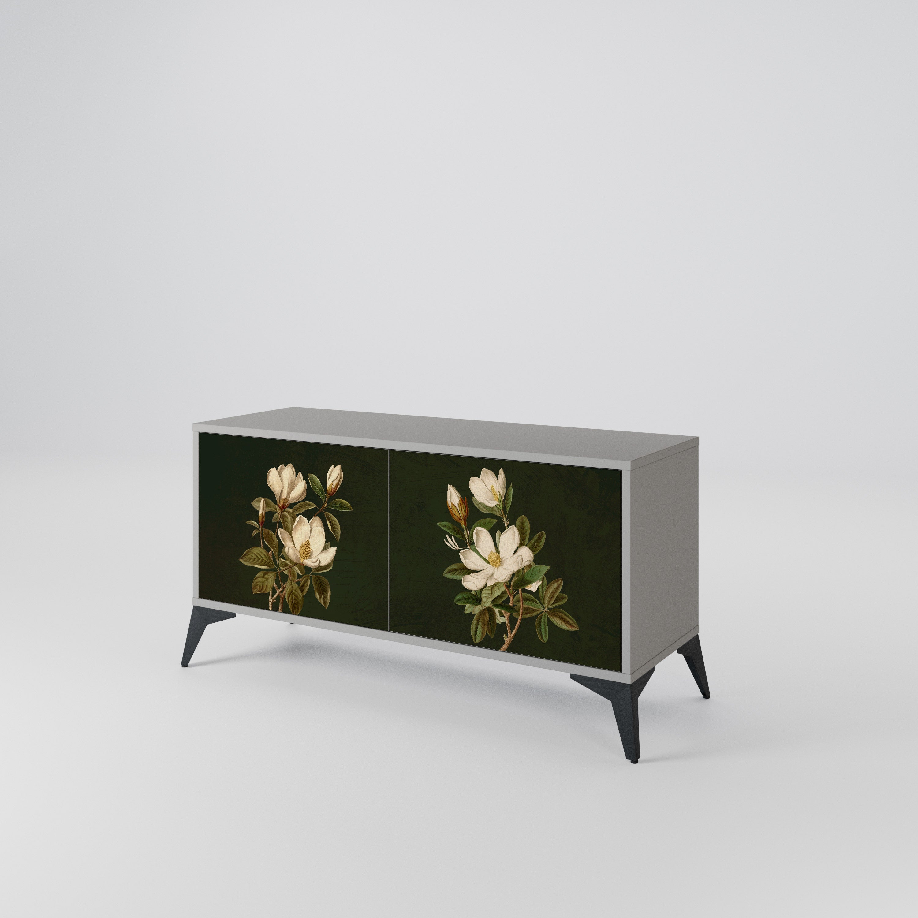 FLORAL NOIR Kompaktowa szafka RTV 2-drzwiowa