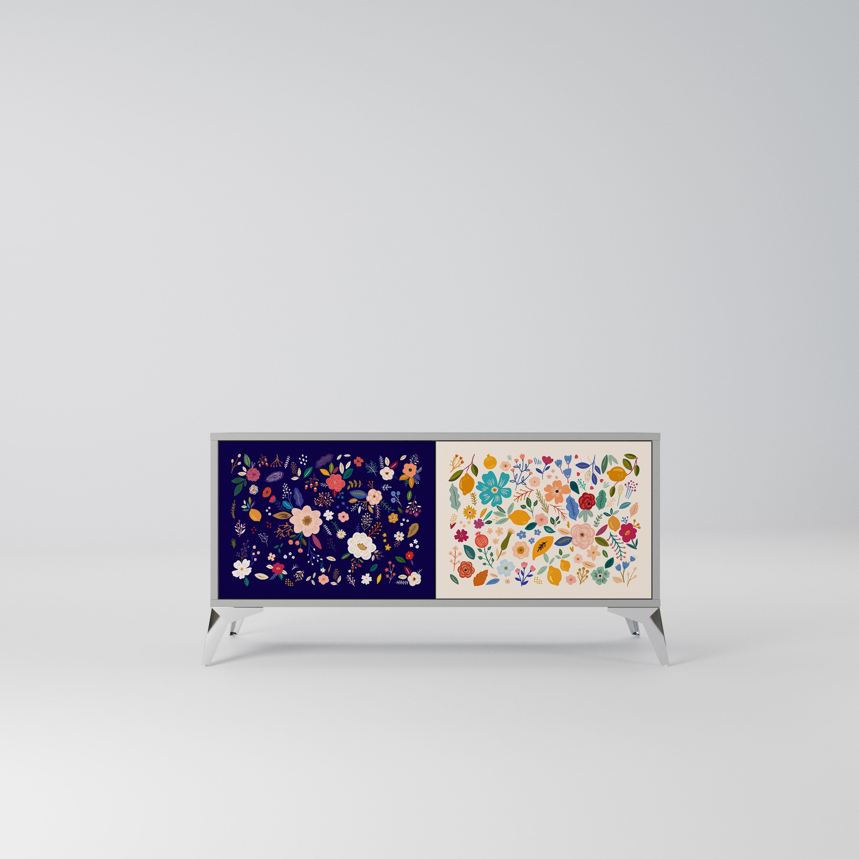 FLORAL COMBINATION Kompaktowa szafka RTV 2-drzwiowa