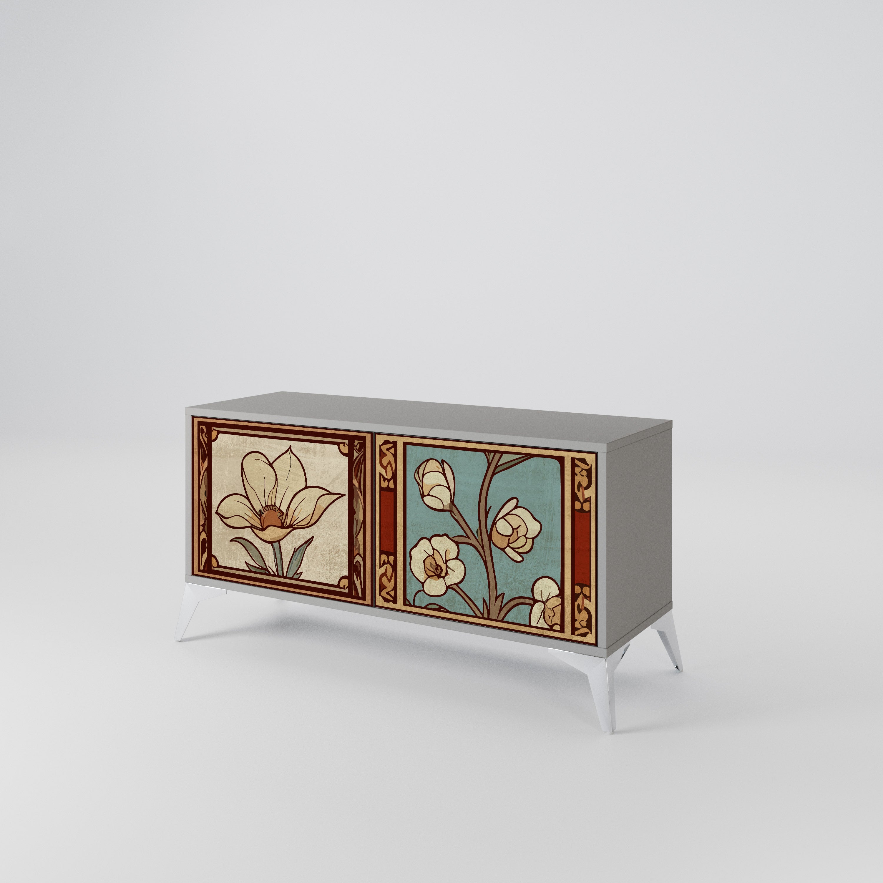 TIMELESS FLORA Kompaktowa szafka RTV 2-drzwiowa