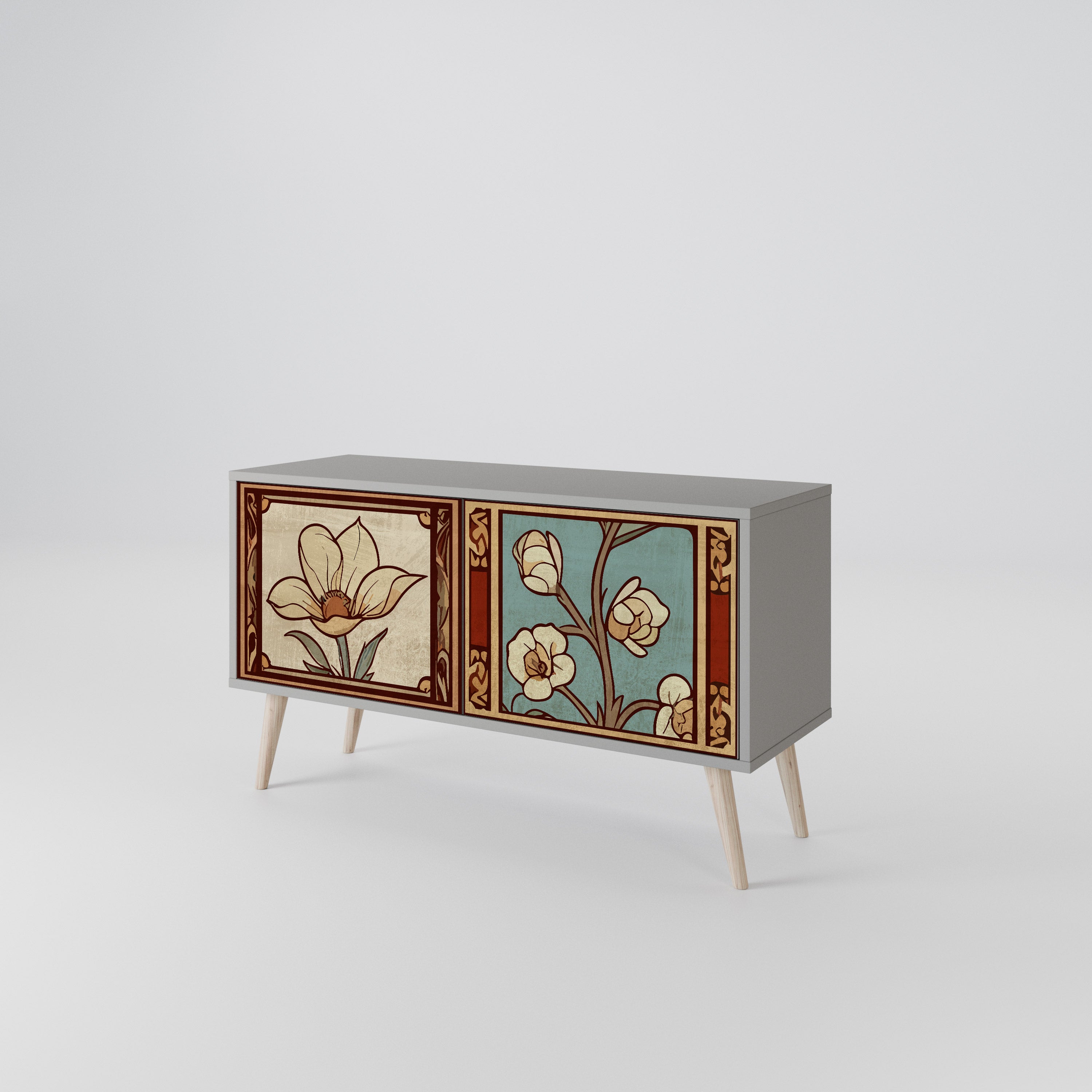 TIMELESS FLORA Kompaktowa szafka RTV 2-drzwiowa