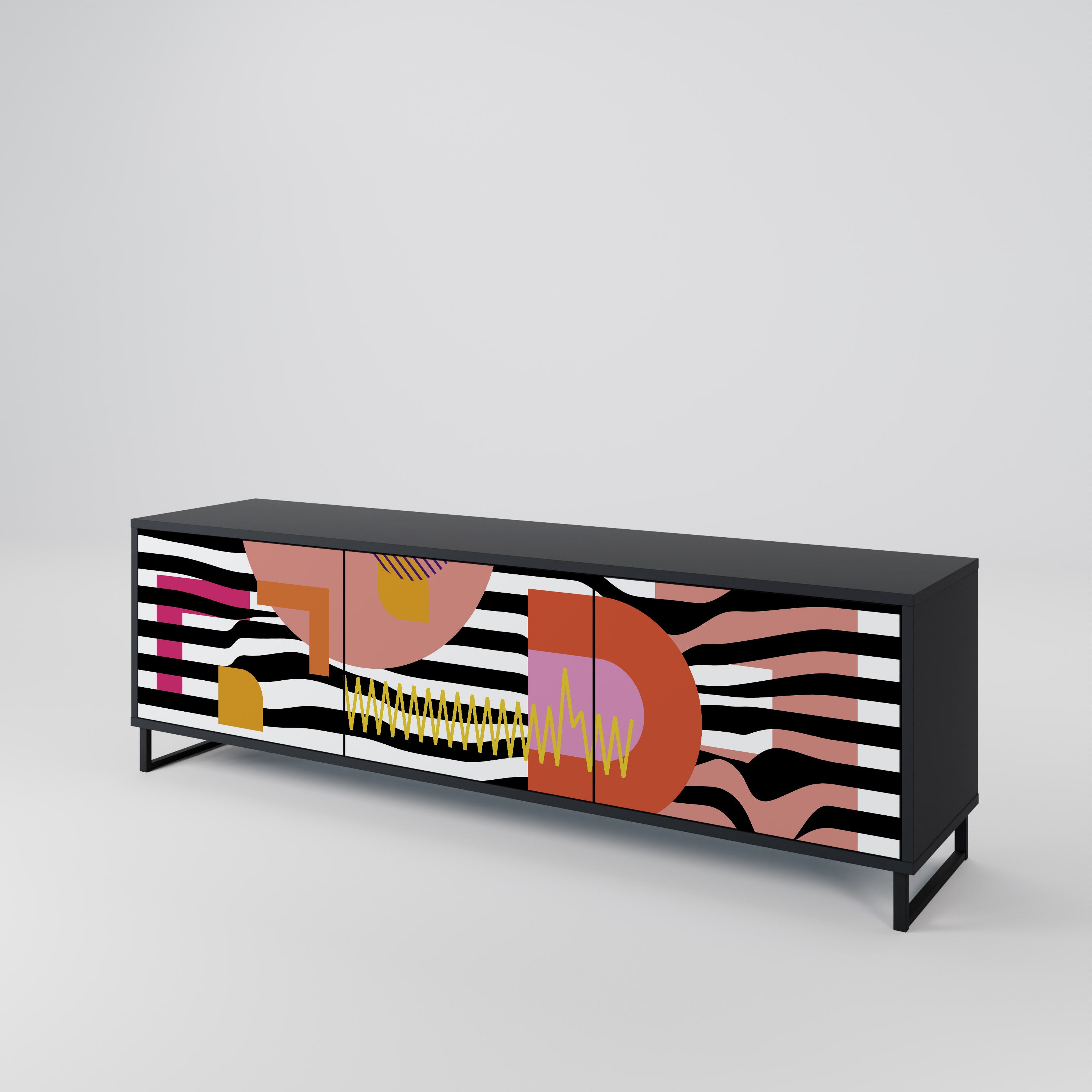 CHROMATIC ABSTRACT Szafka RTV 3-drzwiowa korpus Czarny