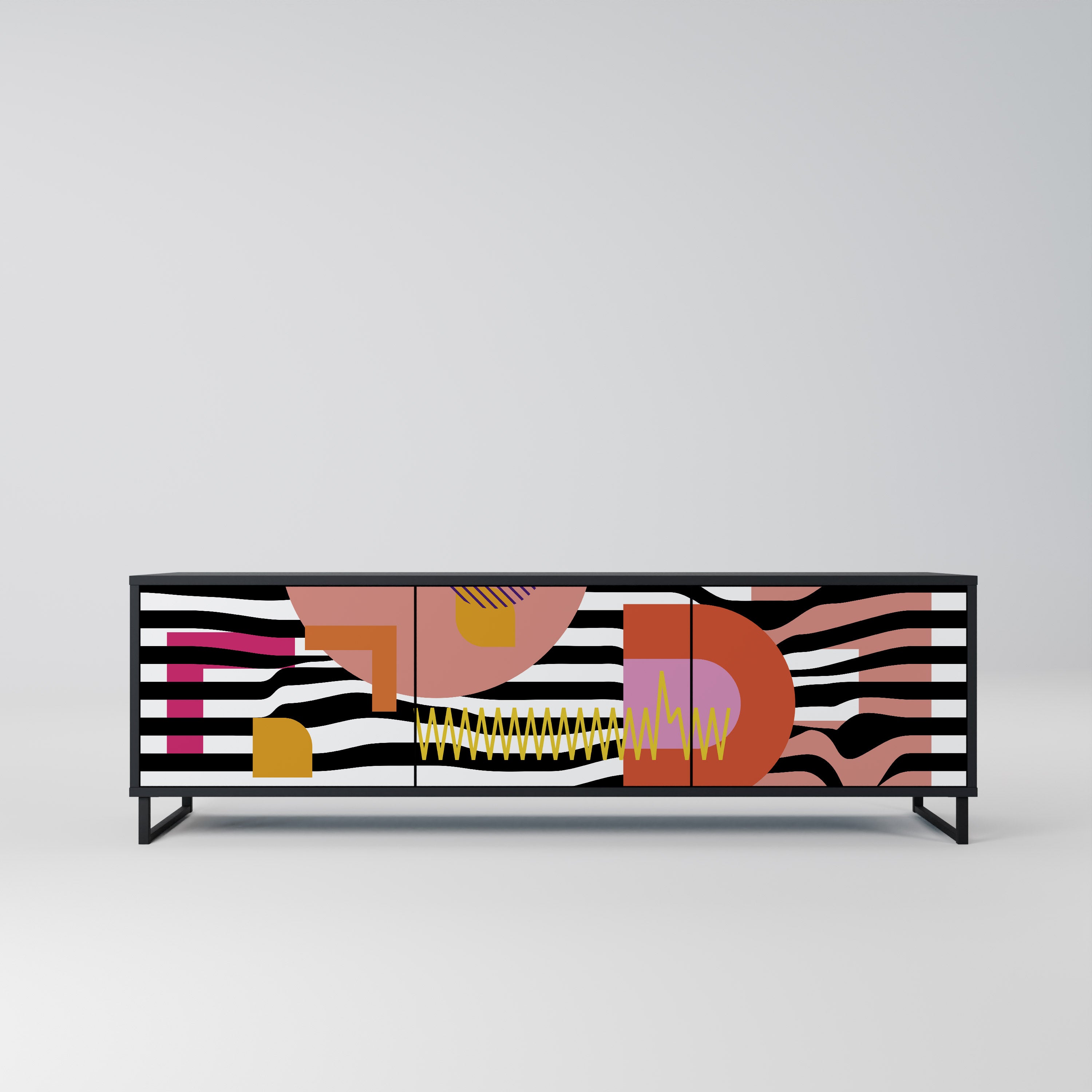 CHROMATIC ABSTRACT Szafka RTV 3-drzwiowa korpus Czarny