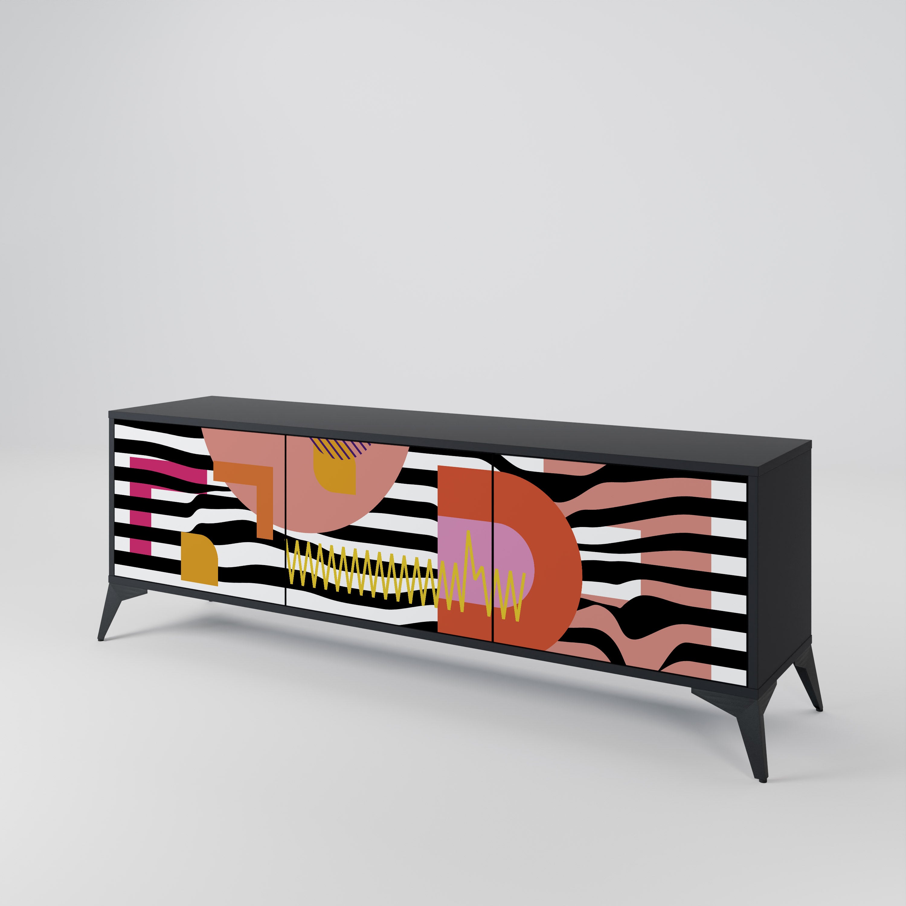 CHROMATIC ABSTRACT Szafka RTV 3-drzwiowa korpus Czarny