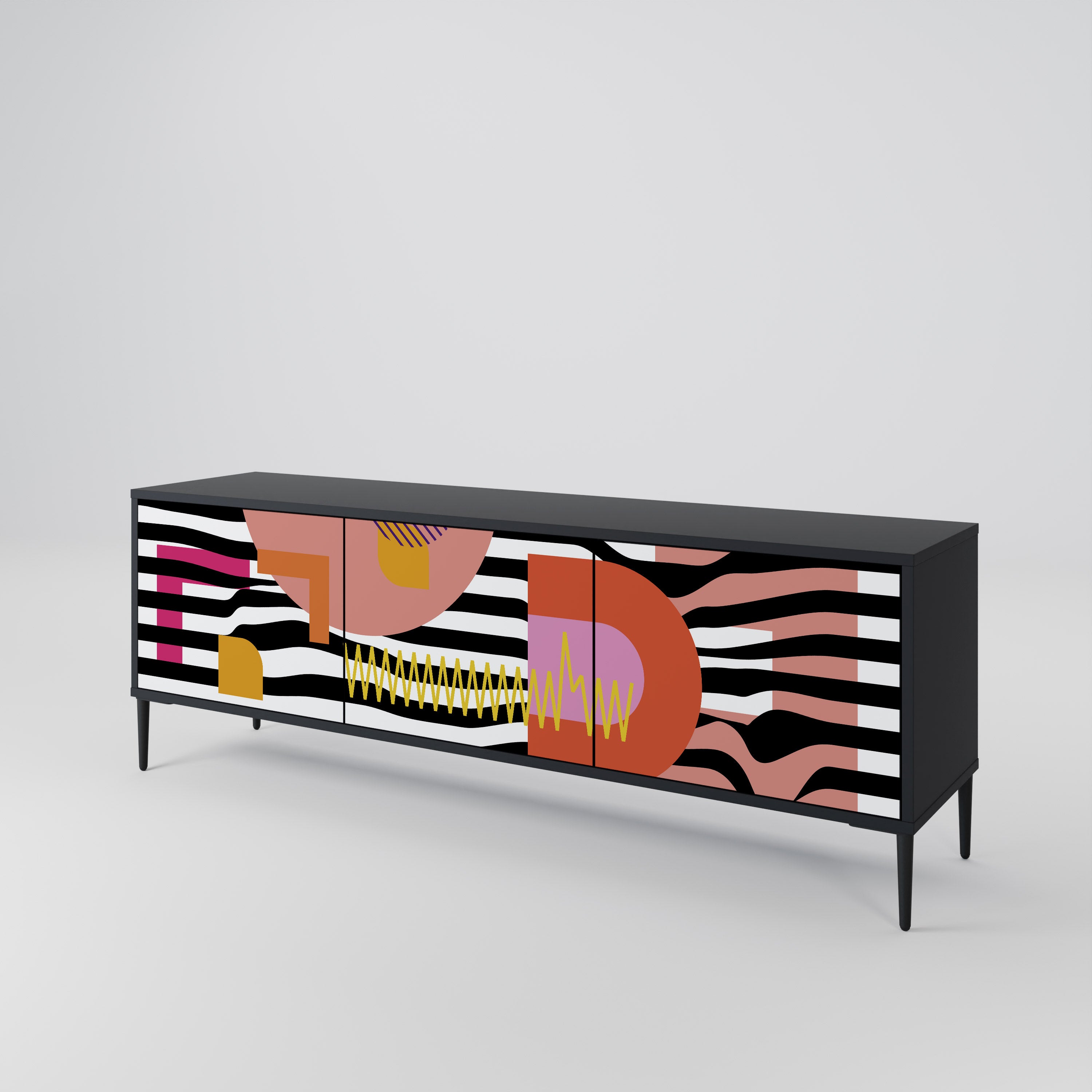 CHROMATIC ABSTRACT Szafka RTV 3-drzwiowa korpus Czarny