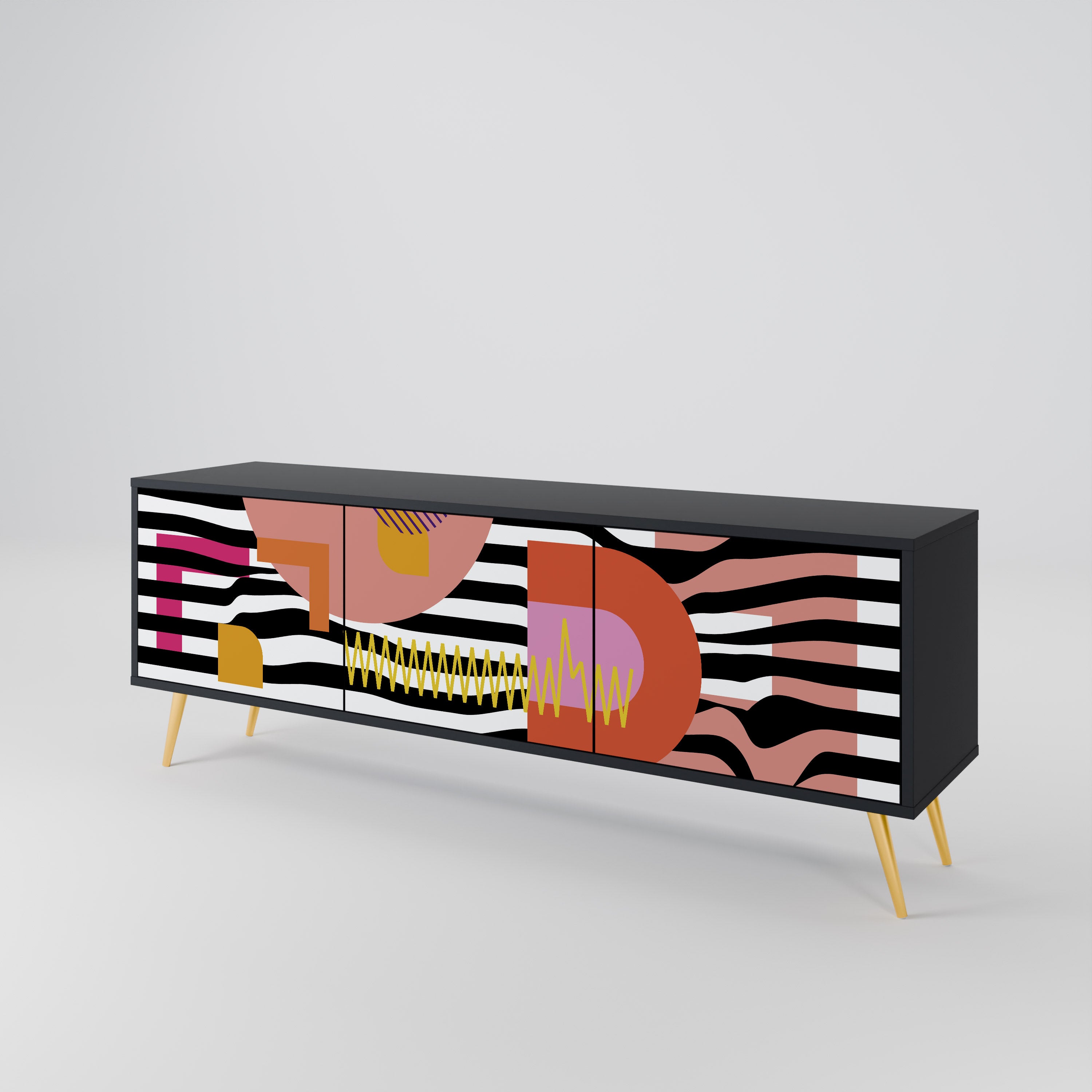 CHROMATIC ABSTRACT Szafka RTV 3-drzwiowa korpus Czarny