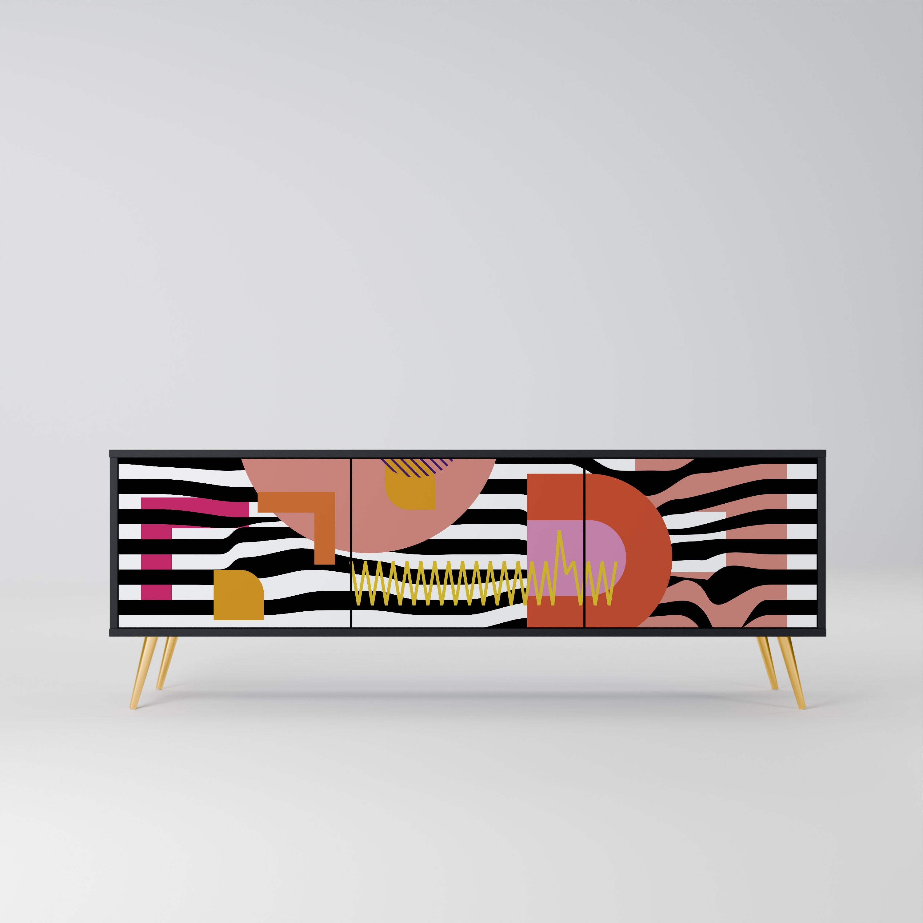 CHROMATIC ABSTRACT Szafka RTV 3-drzwiowa korpus Czarny