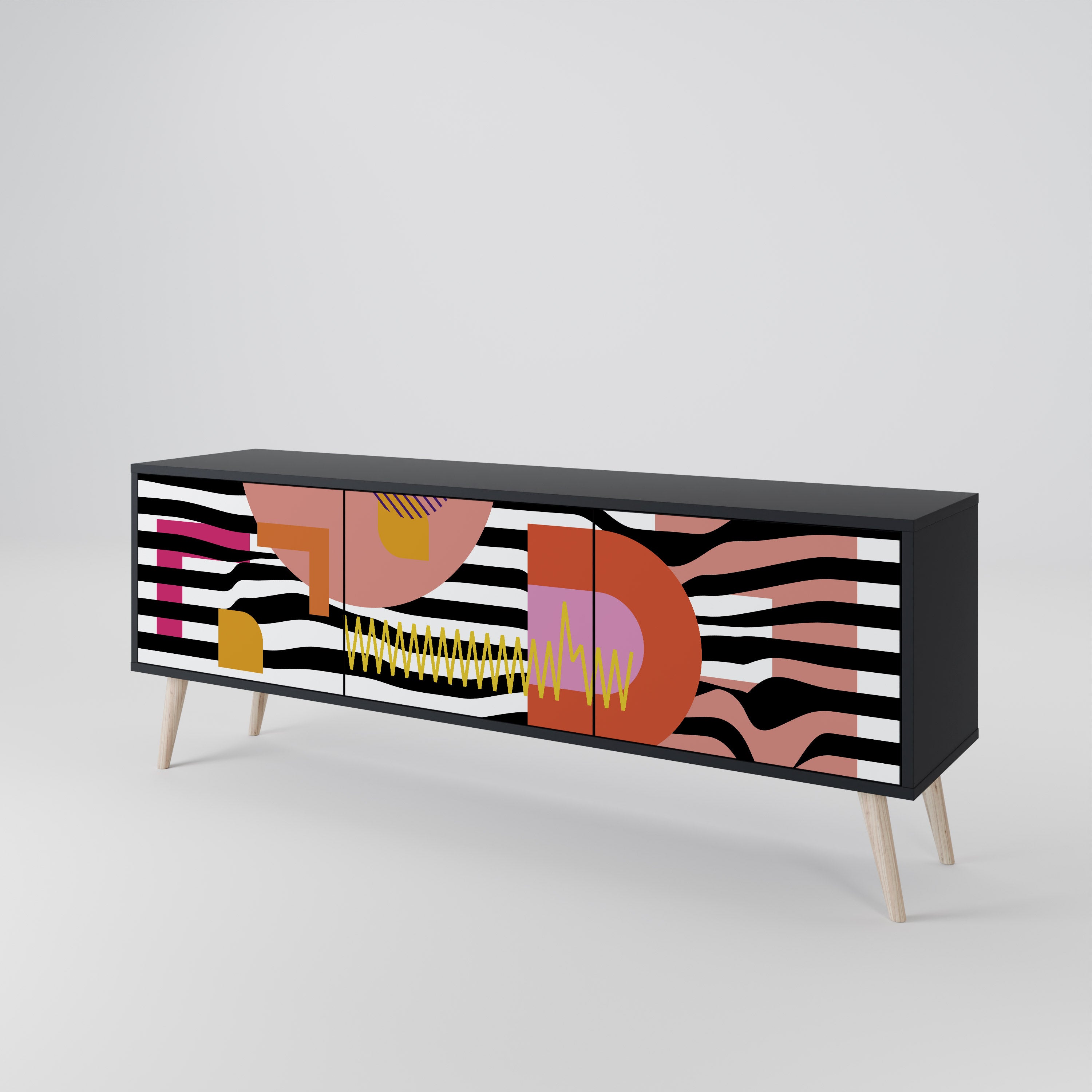 CHROMATIC ABSTRACT Szafka RTV 3-drzwiowa korpus Czarny